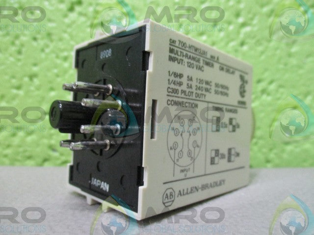 ALLEN BRADLEY 700-HTM12JA1 SER. A MILTI-RANGE TIMER ON DELAY *USED*