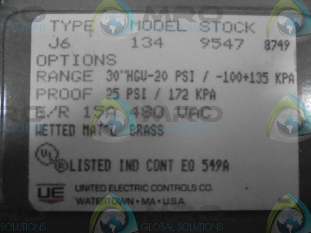 UNITED ELECTRONICS CONTROLS CO. J6-134-9547 *NEW IN BOX*
