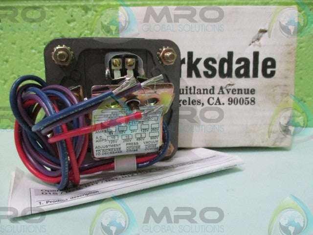 BARKSDALE CONTROLS D1S-A3SS METAL DIAPHRAGM PRESSURE SWITCH *NEW IN BOX*