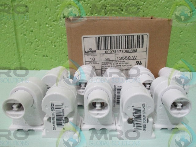 LOT OF 10 LEVITON 13550-W FLOURESCENT LAMPHOLDER (660W-600W) *NEW IN BOX*