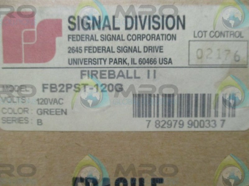 FEDERAL SIGNAL FIREBALL II FB2PST-120G GREEN STROBE LIGHT *NEW IN BOX*