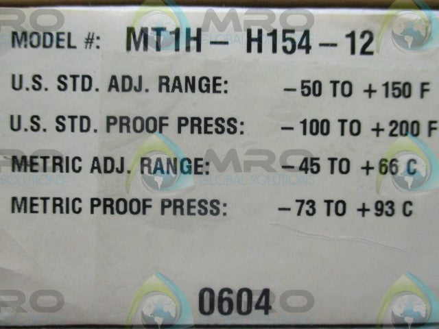 BARKSDALE MT1H-H154-12 TEMPERATURE SWITCH *NEW IN BOX*