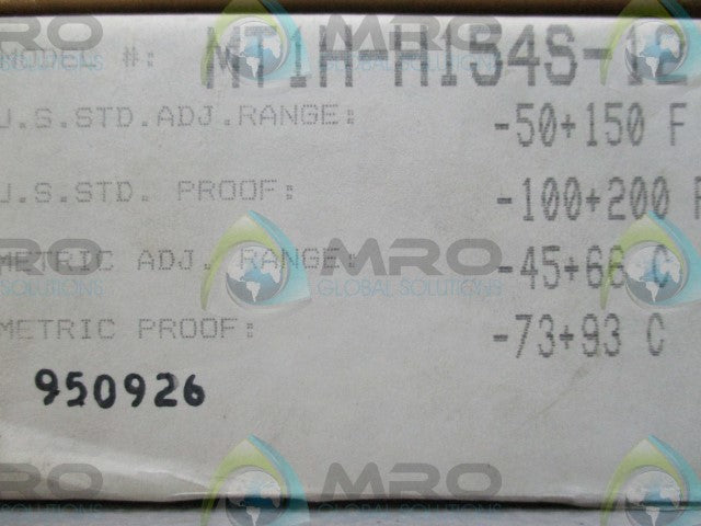 BARKSDALE MT1H-H154S-12 TEMPERATURE SWITCH *NEW IN BOX*