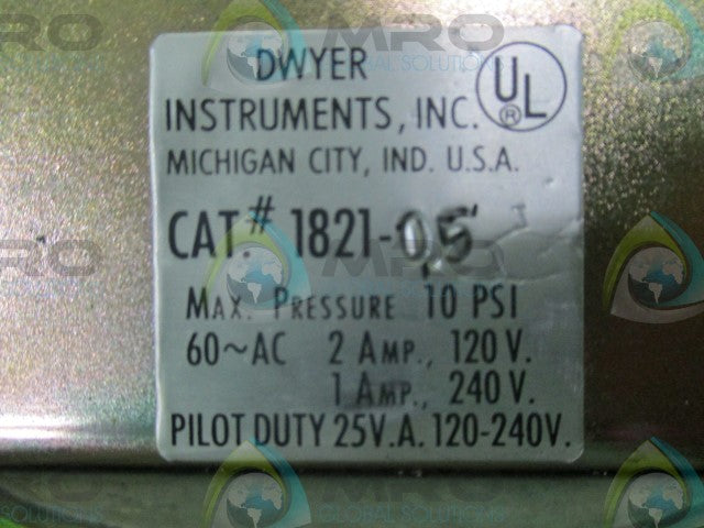 DWYER MFG. CO. 1821-0.5 *USED*