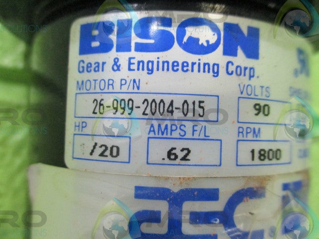 AS IS BISON CORP. 26-999-2004-015 D.C. GEAR-MOTOR (90VOLTS) *USED*
