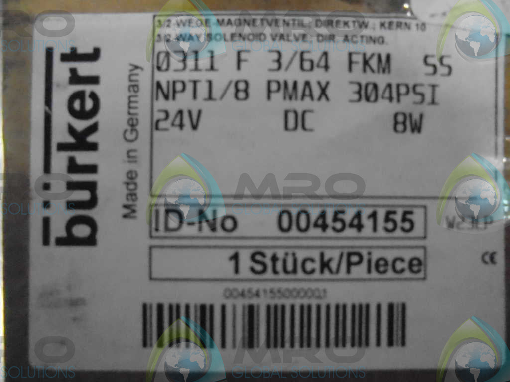BURKERT 00454155 *NEW IN BOX*
