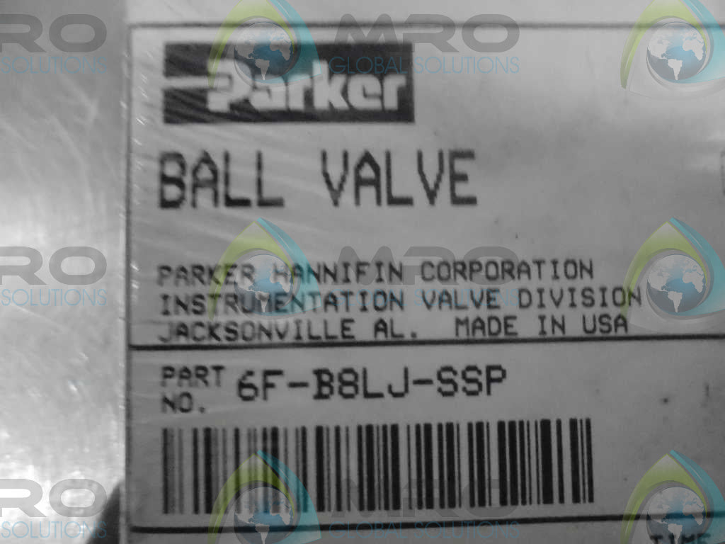 PARKER 6F-B8LJ-SSP BALL VALVE *FS*