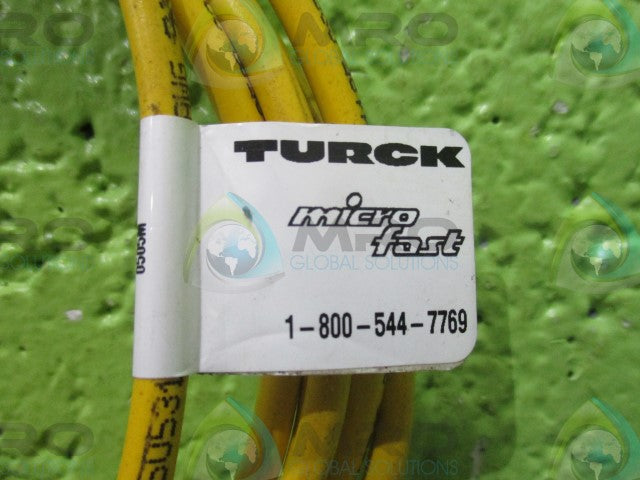 TURCK WKB3T-3 (U2222-30) FEMALE RIGHT ANGLE YELLOW CORDSET *NEW NO BOX*