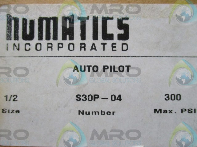 NUMATICS, INC. S30P-04 AUTO PILOT (1/2"; 300MAX PSI) *NEW IN BOX*