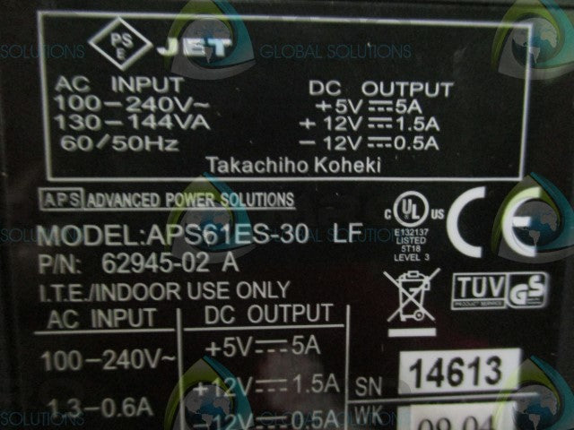 JET, INC. MODEL: APS61ES-30/ P/N: 62945-02A *NEW NO BOX*