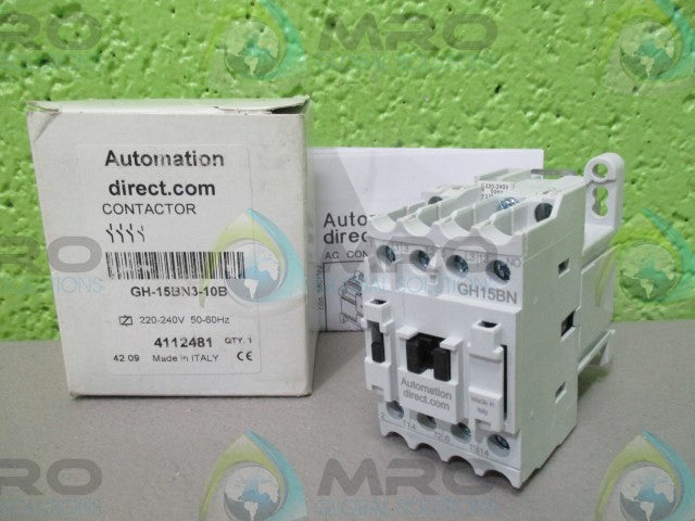 AUTOMATION DIRECT GH-15BN3-10B  CONTACTOR (220-240V, 50/60HZ) *NEW IN BOX*