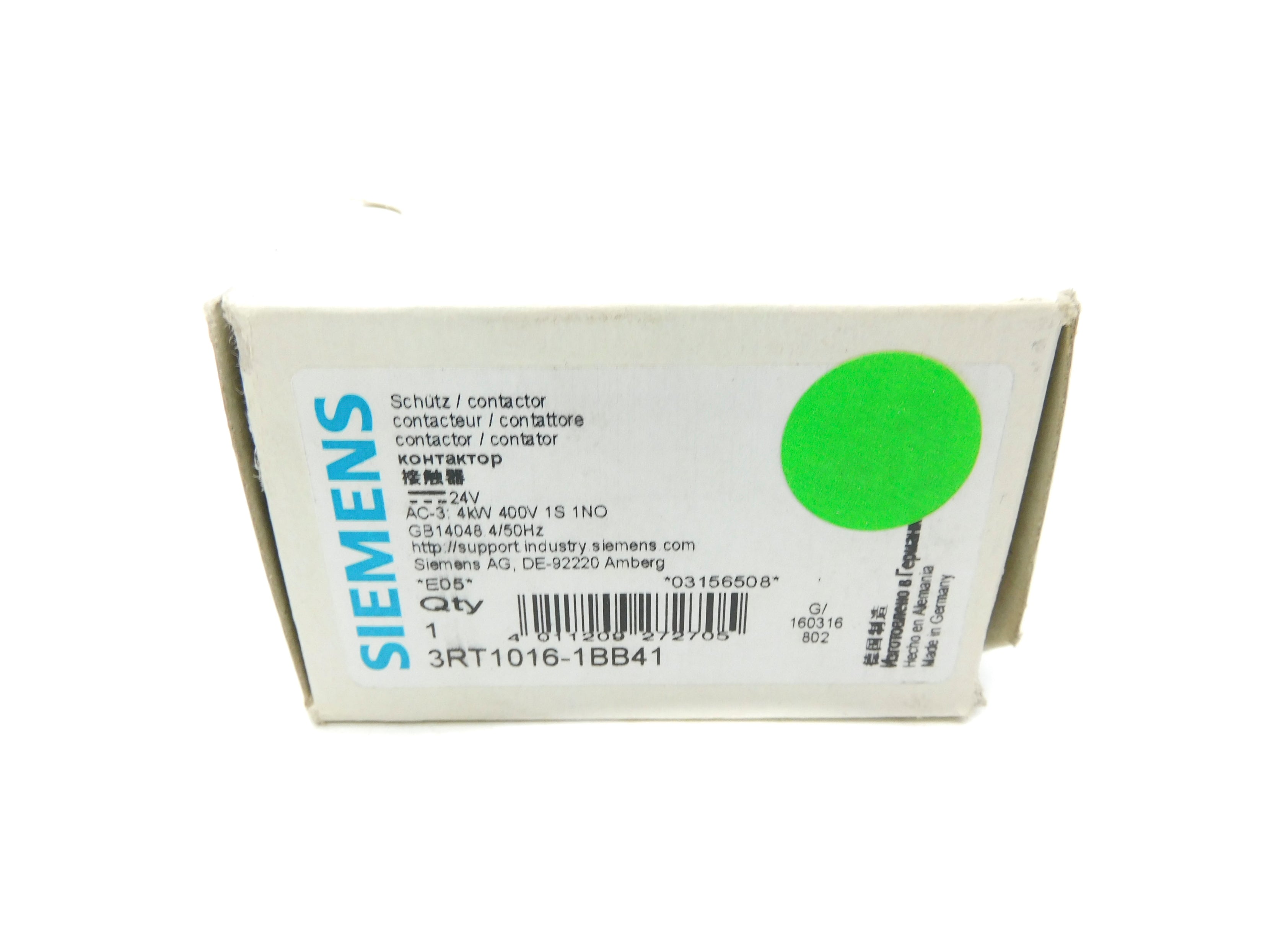 SIEMENS 3RT1016-1BB41 24VDC 22A NSMP