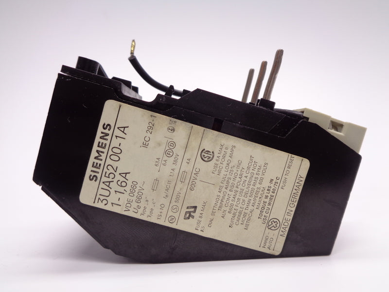 SIEMENS 3UA5200-1A 1-1.6A 600VAC UNMP