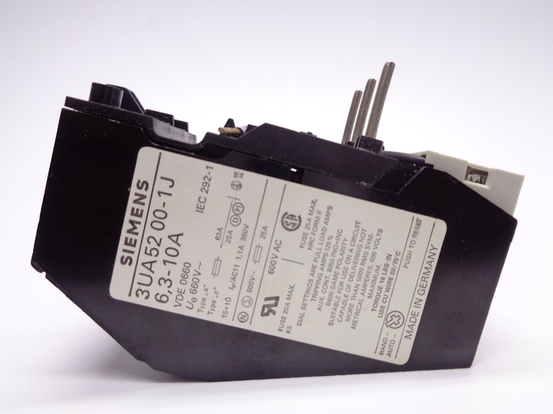 SIEMENS 3UA5200-1J 6.3-10A 600VAC NSNP