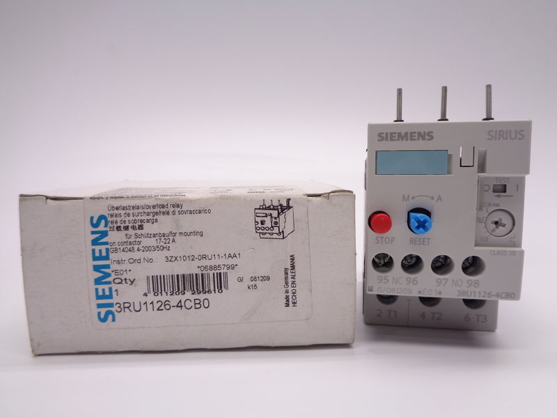 SIEMENS 3RU1126-4CB0 17-22A 600VAC NSMP