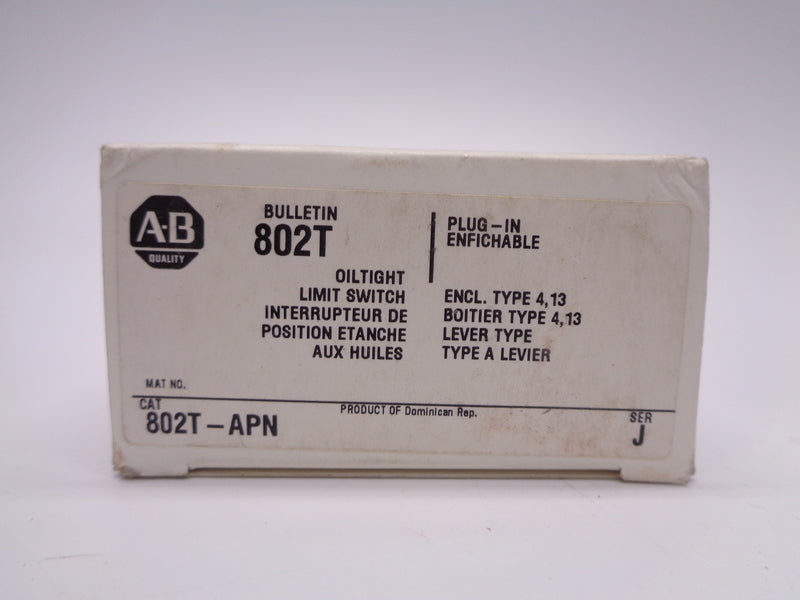 ALLEN BRADLEY 802T-APN SER. J (WH) NSMP