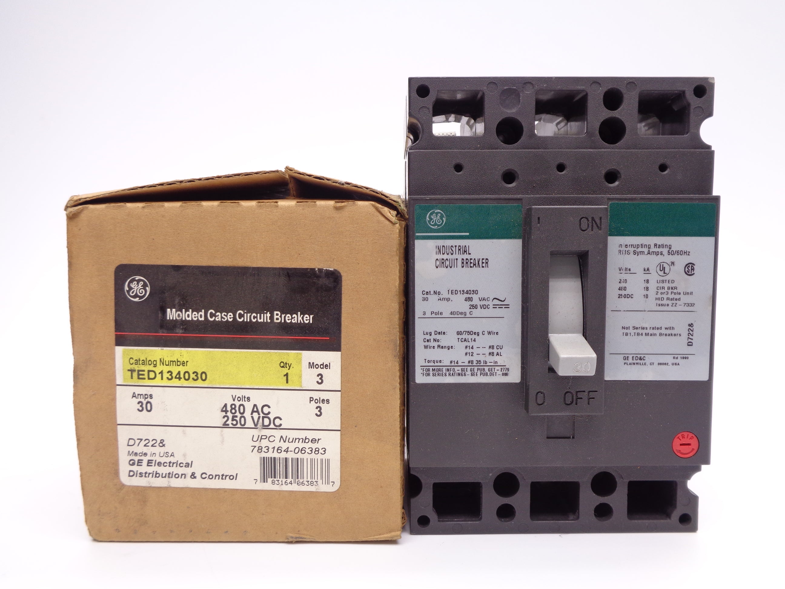 GENERAL ELECTRIC TED134030 30A 482VAC 250VDC NSMP