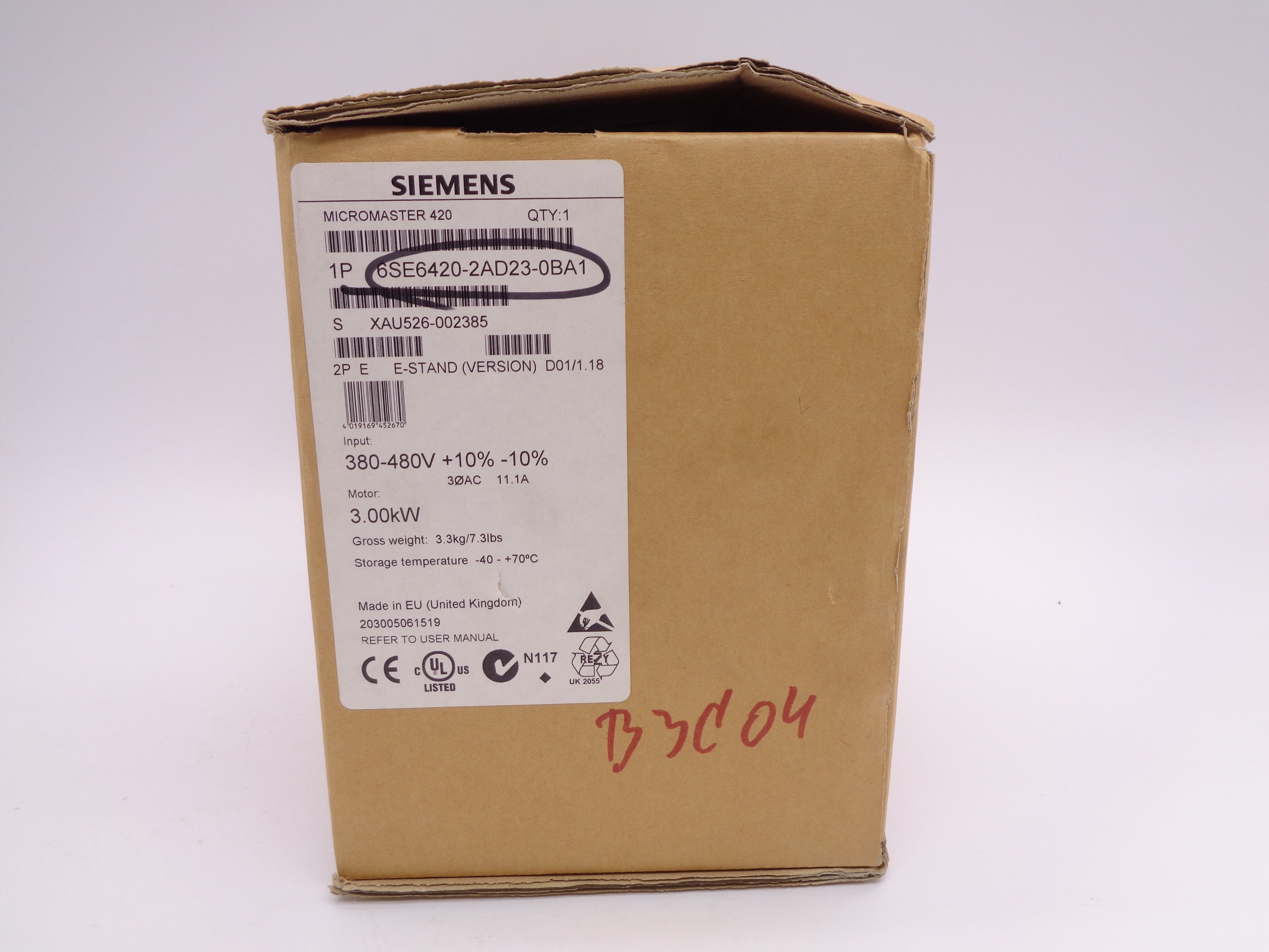 SIEMENS 6SE6420-2AD23-0BA1 NSMP