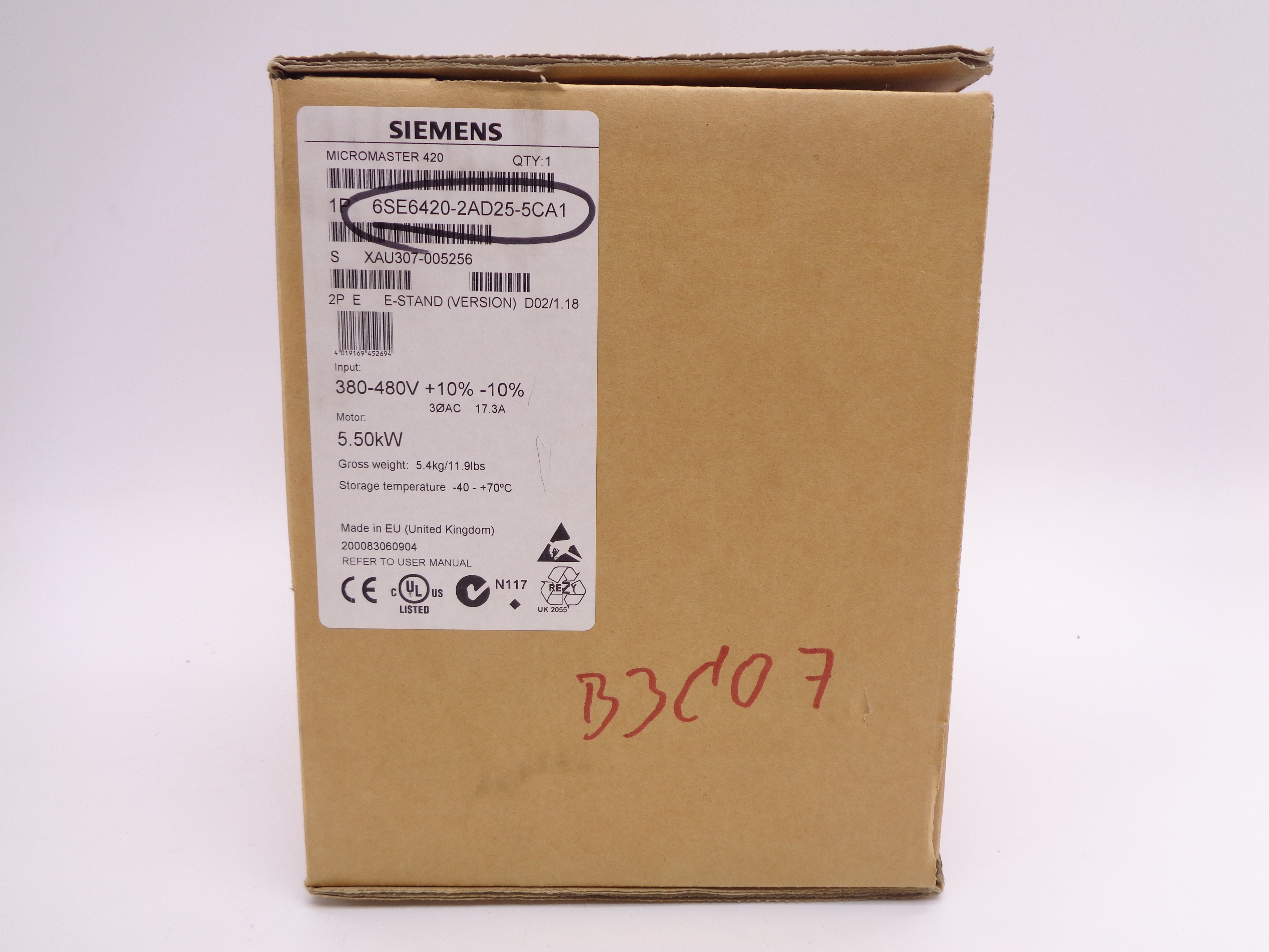SIEMENS 6SE6420-2AD25-5CA1 NSMP