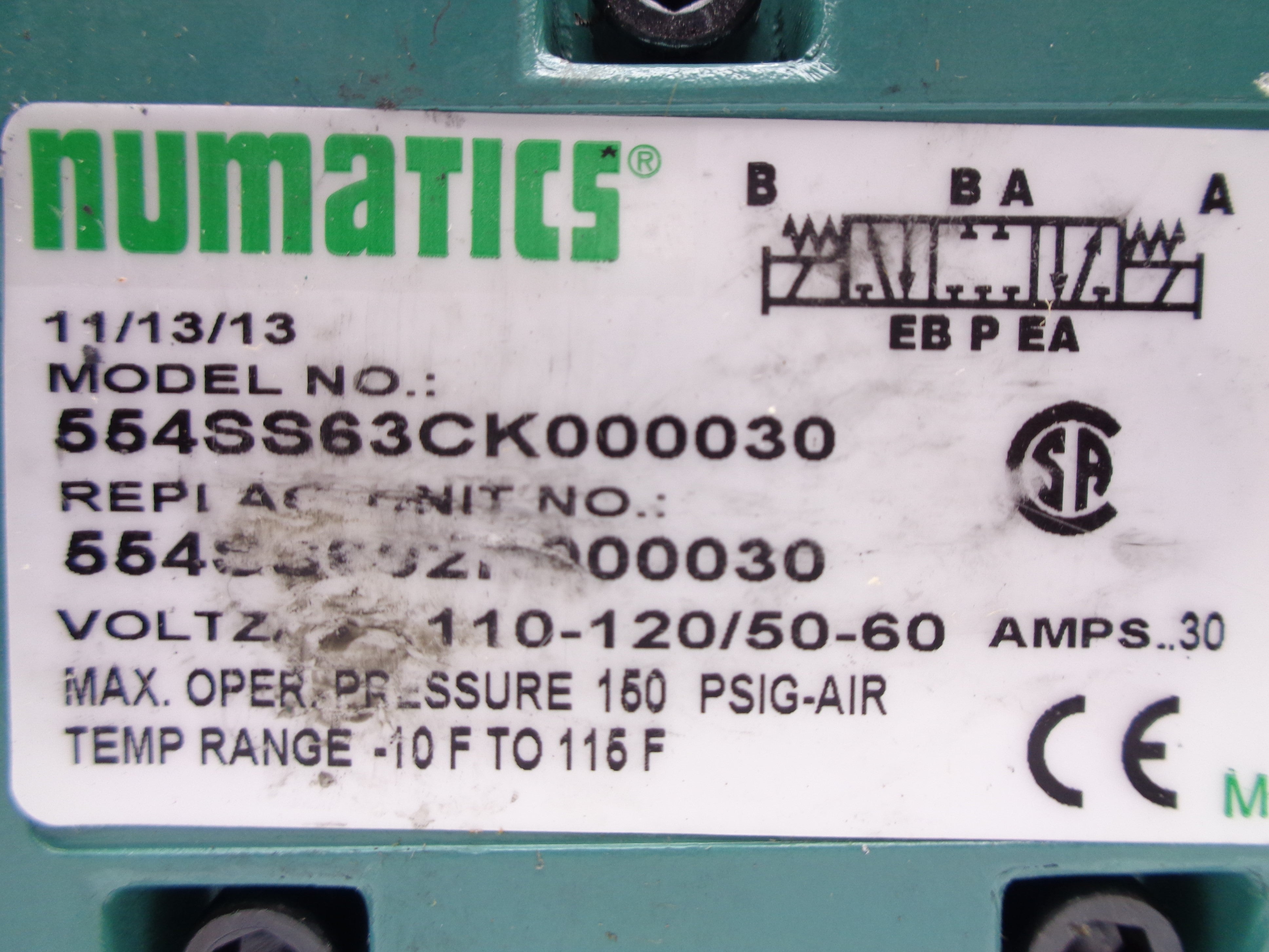 NUMATICS 554SS63CK000030 NSNP