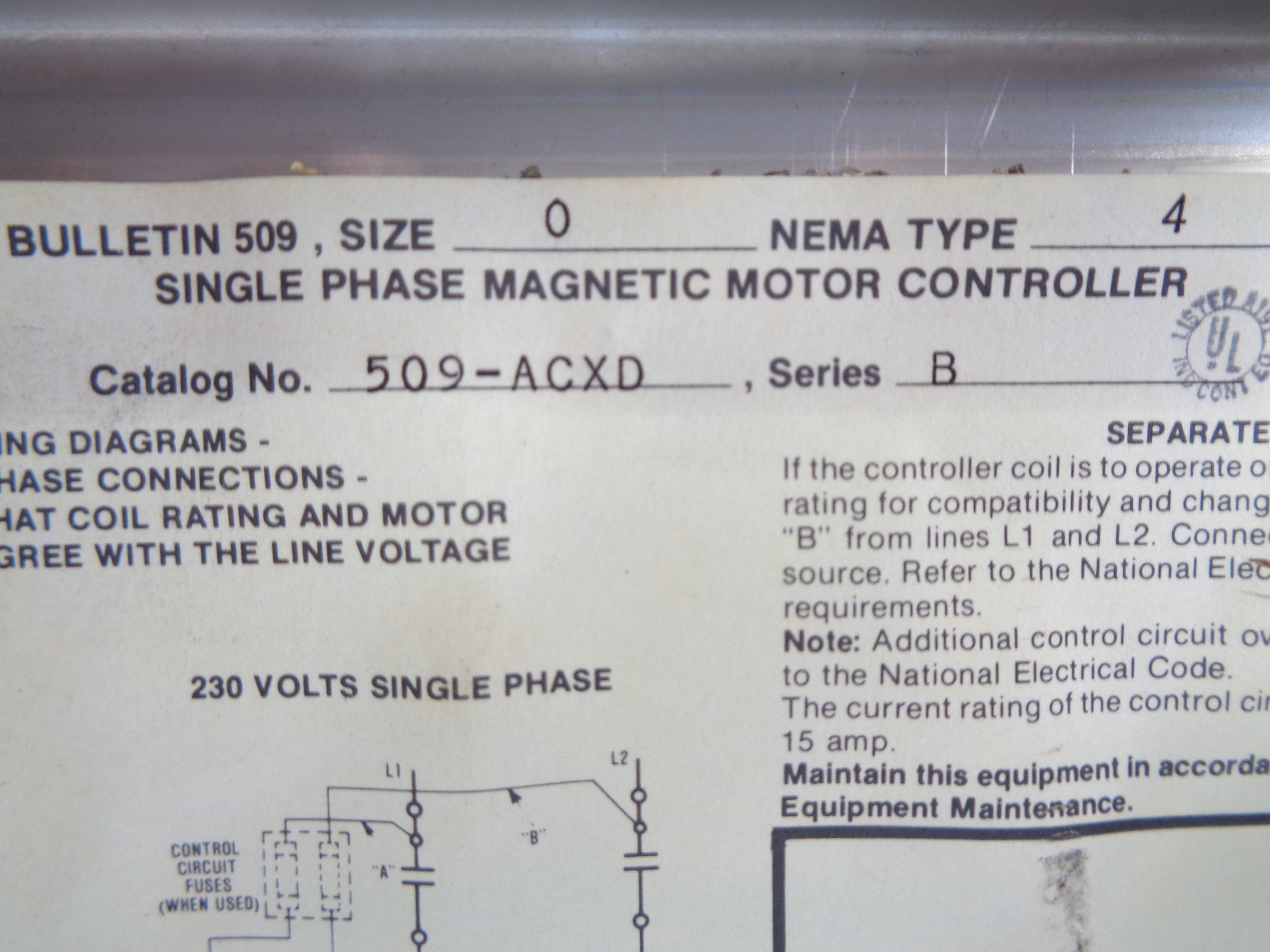 INDUSTRIAL SPARE PART 509-ACXD SER. B NSNP
