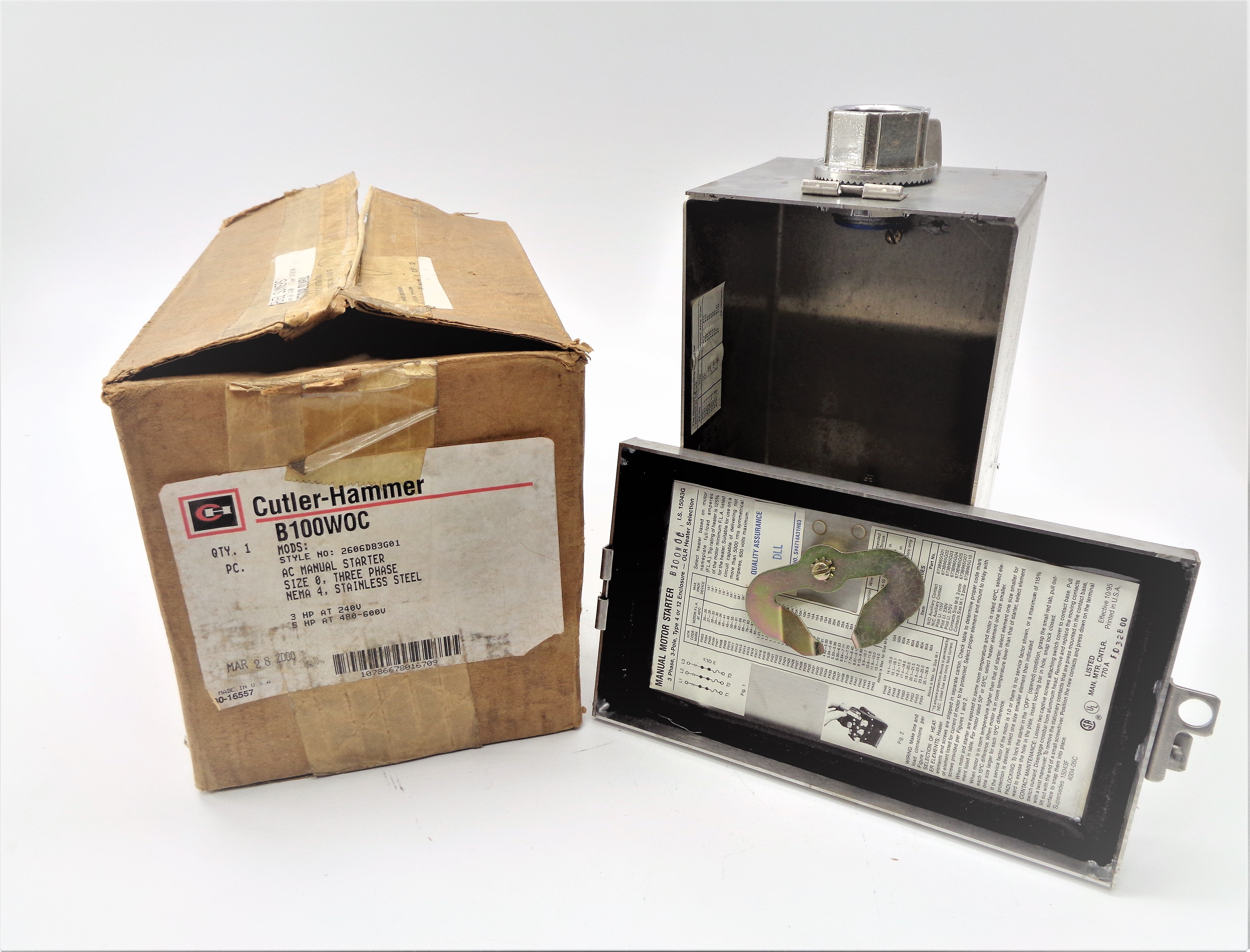 CUTLER HAMMER B100WOC NSMP