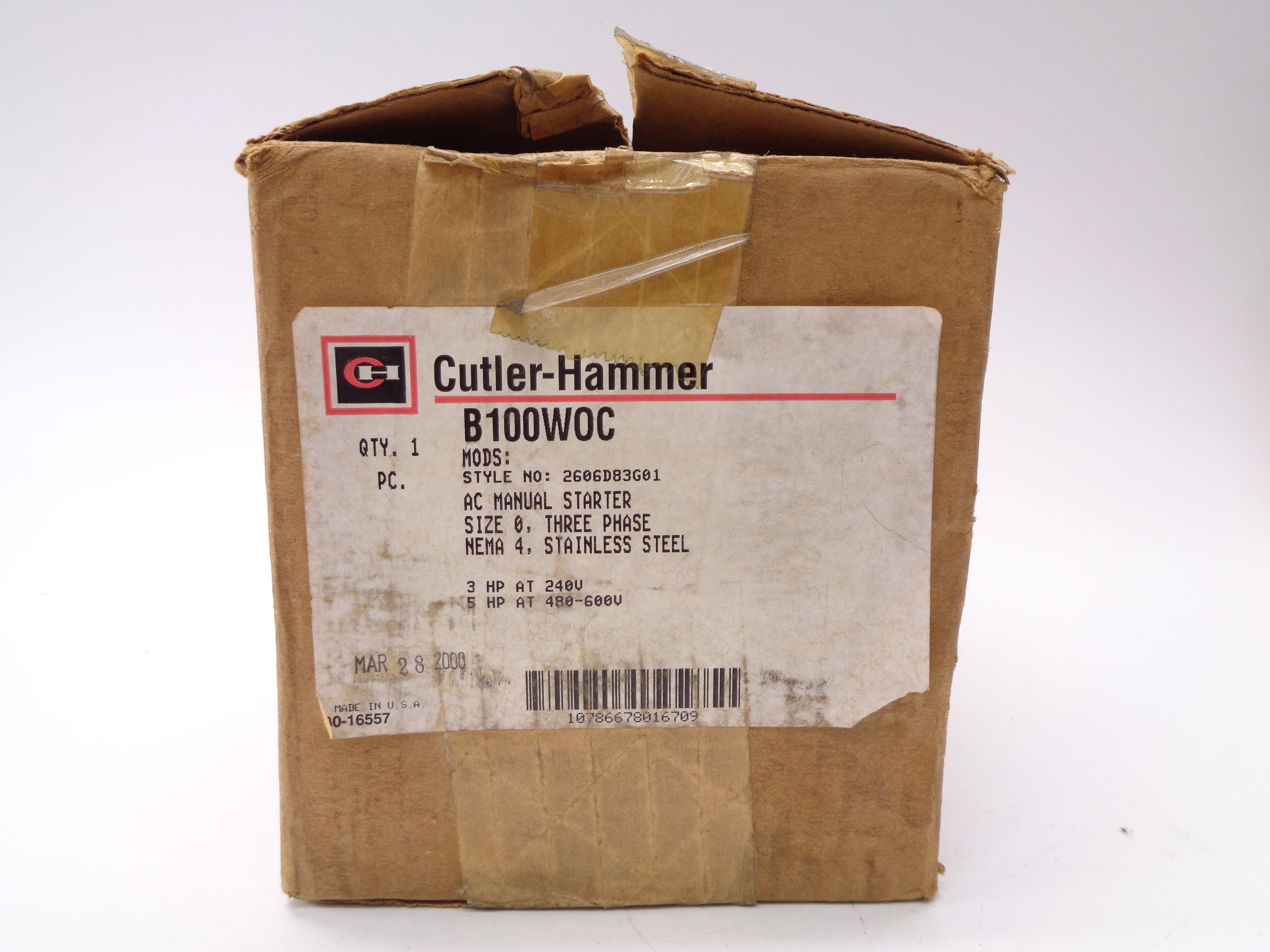 CUTLER HAMMER B100WOC NSMP