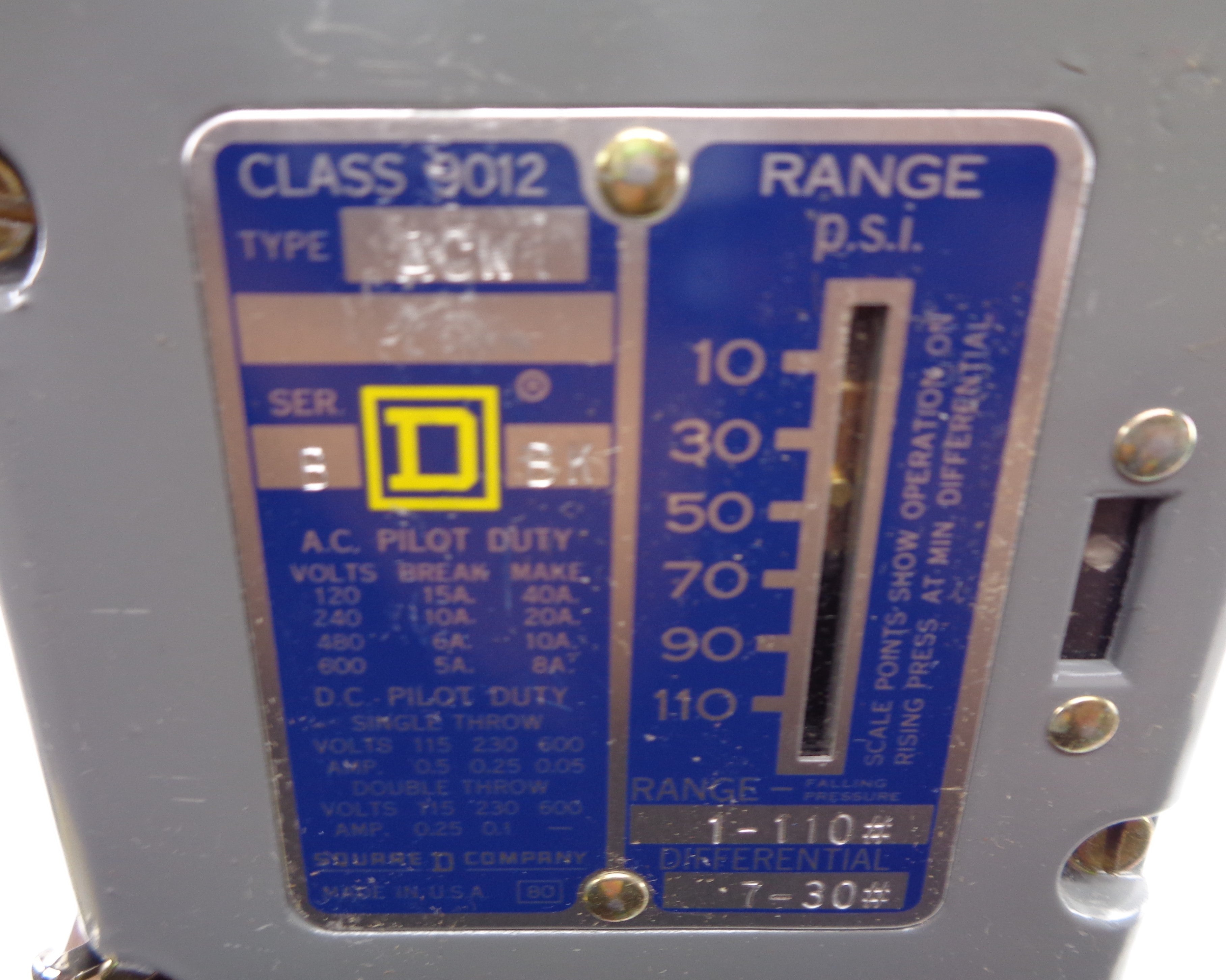 SQUARE D 9012ACW-1 SER. B NSNP