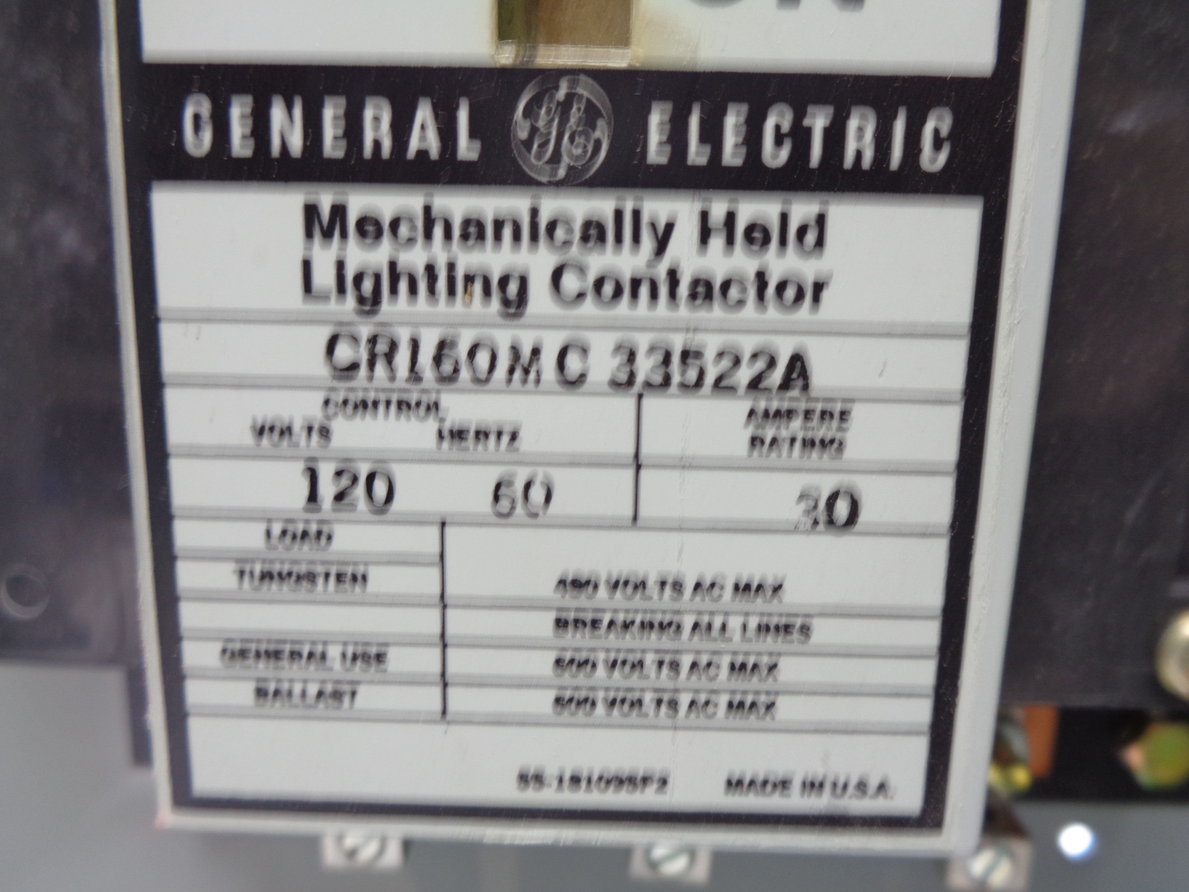 GENERAL ELECTRIC CR160MC33522A 30A 120V NSNP