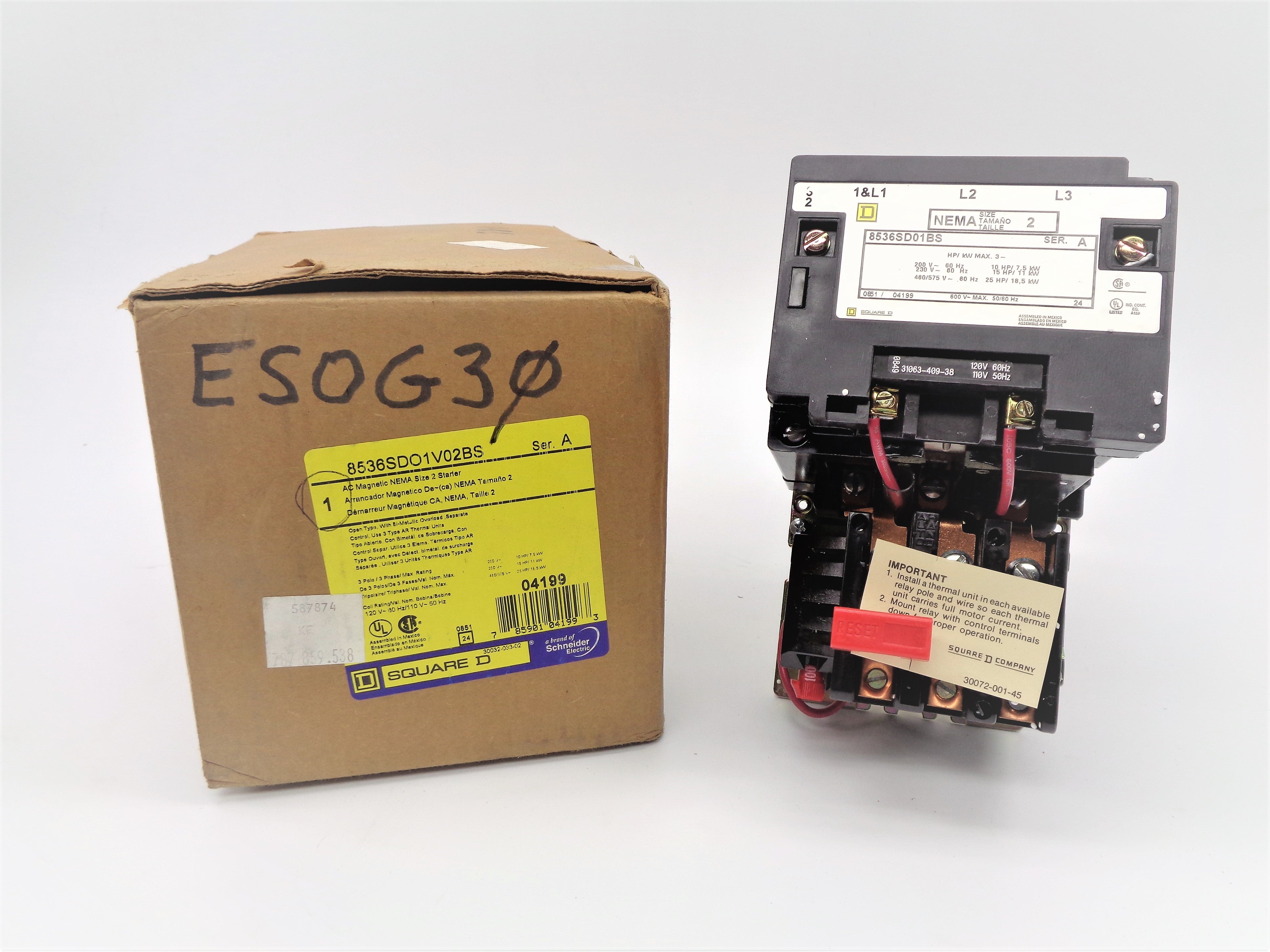SQUARE D 8536SDO1V02BS SER. A NSMP
