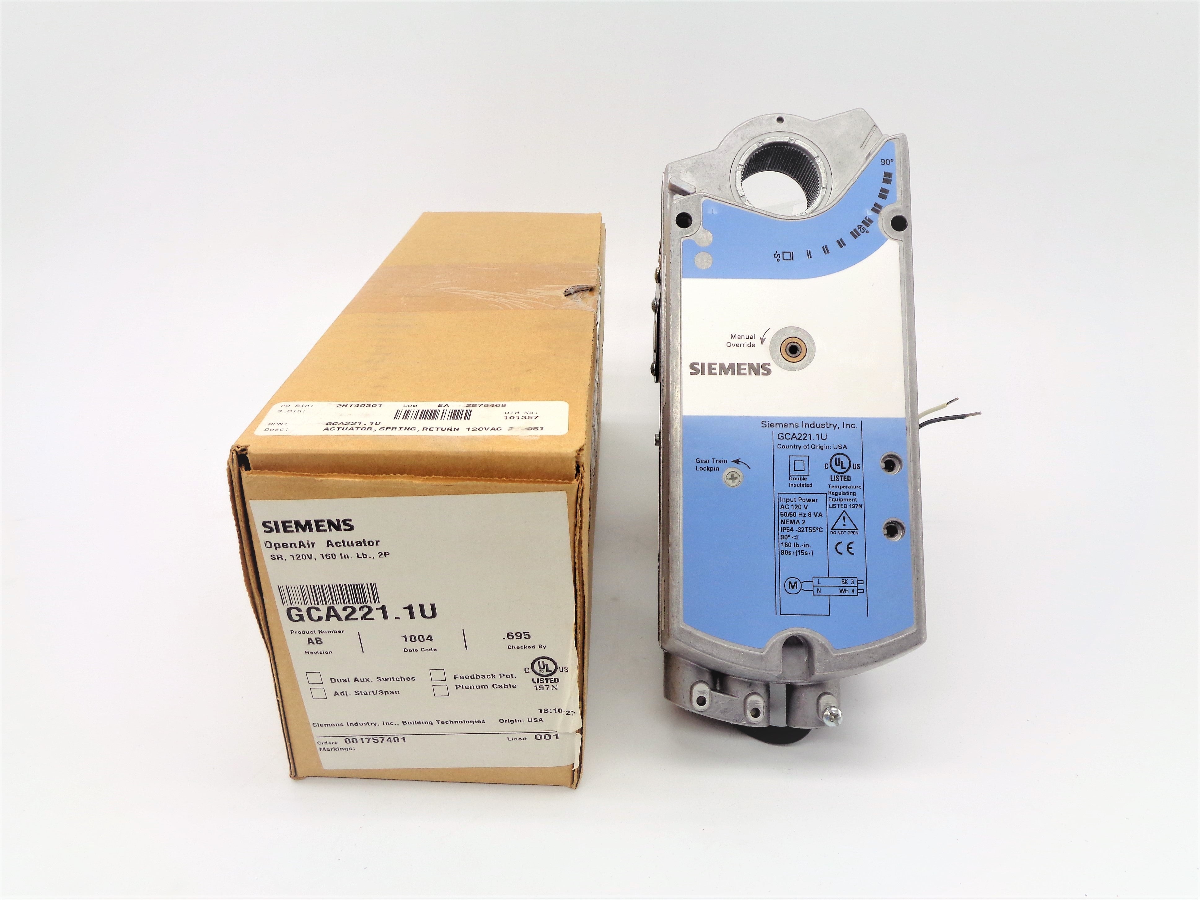 SIEMENS GCA221.1U NSMP