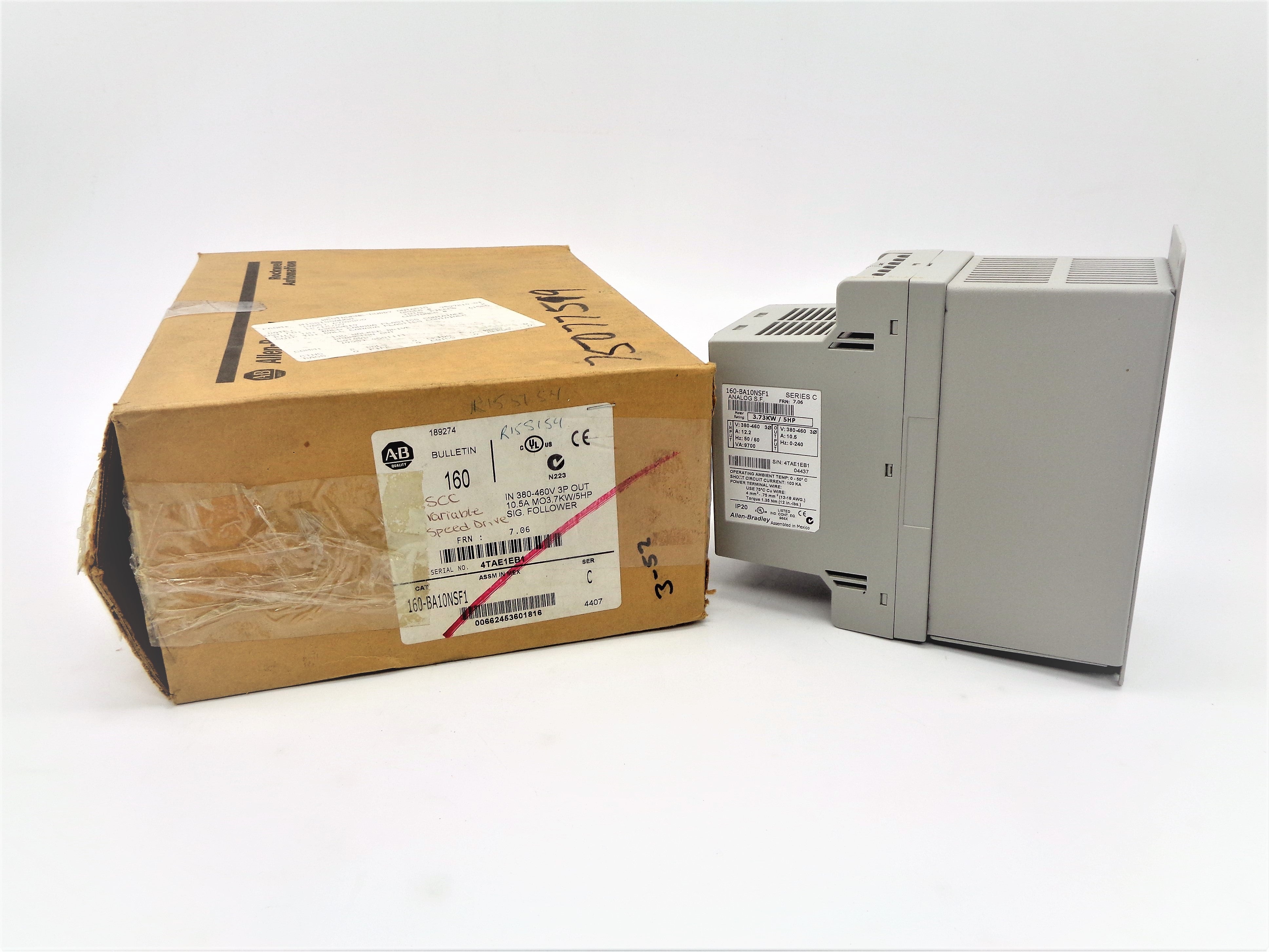 ALLEN BRADLEY 160-BA10NSF1 SER. C F/W 7.06 380-460V 12.2A NSMP