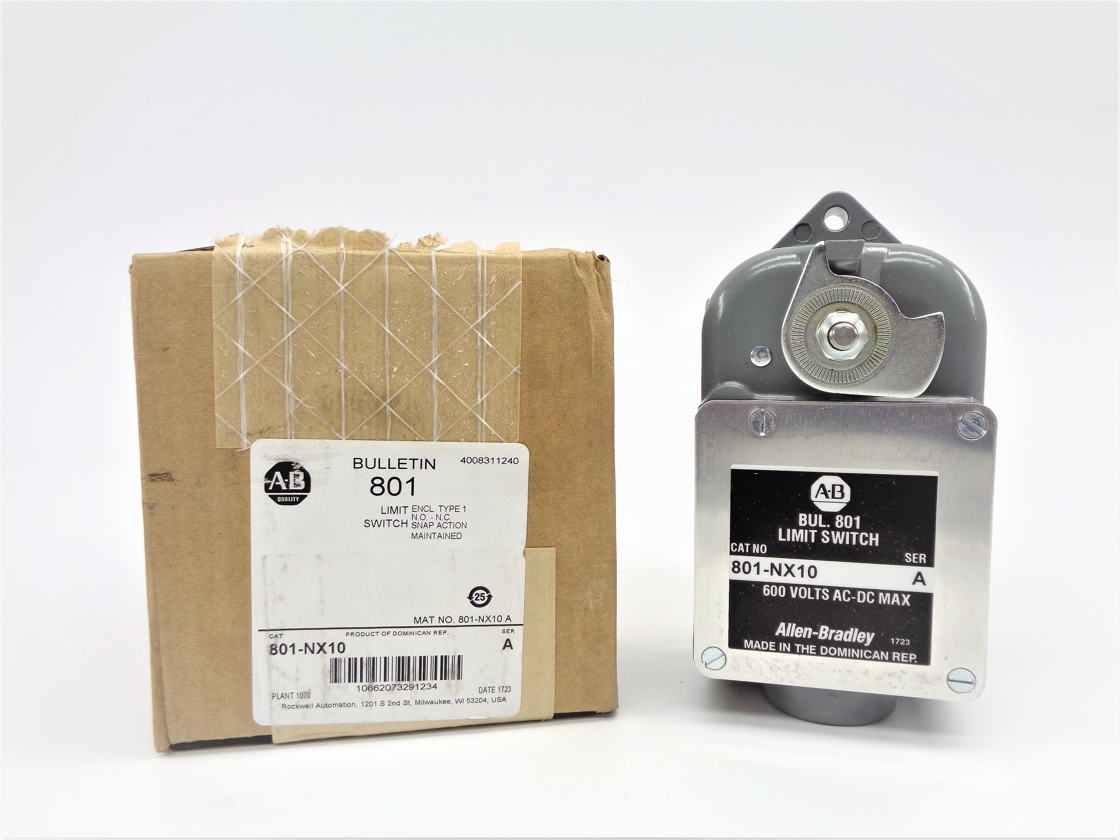 ALLEN BRADLEY 801-NX10 SER. A 600VAC/DC (BR/WH) NSMP