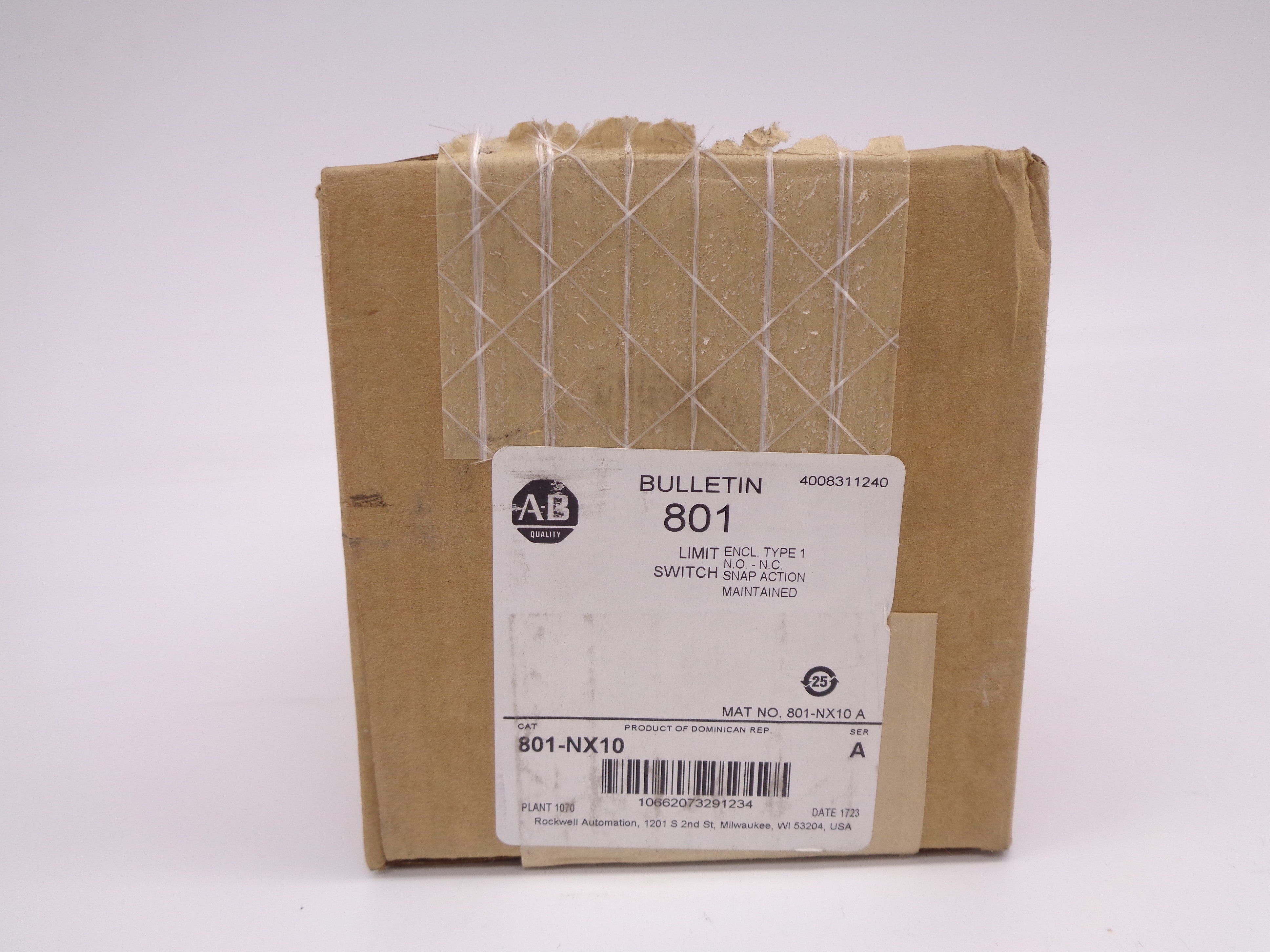 ALLEN BRADLEY 801-NX10 SER. A 600VAC/DC (BR/WH) NSMP