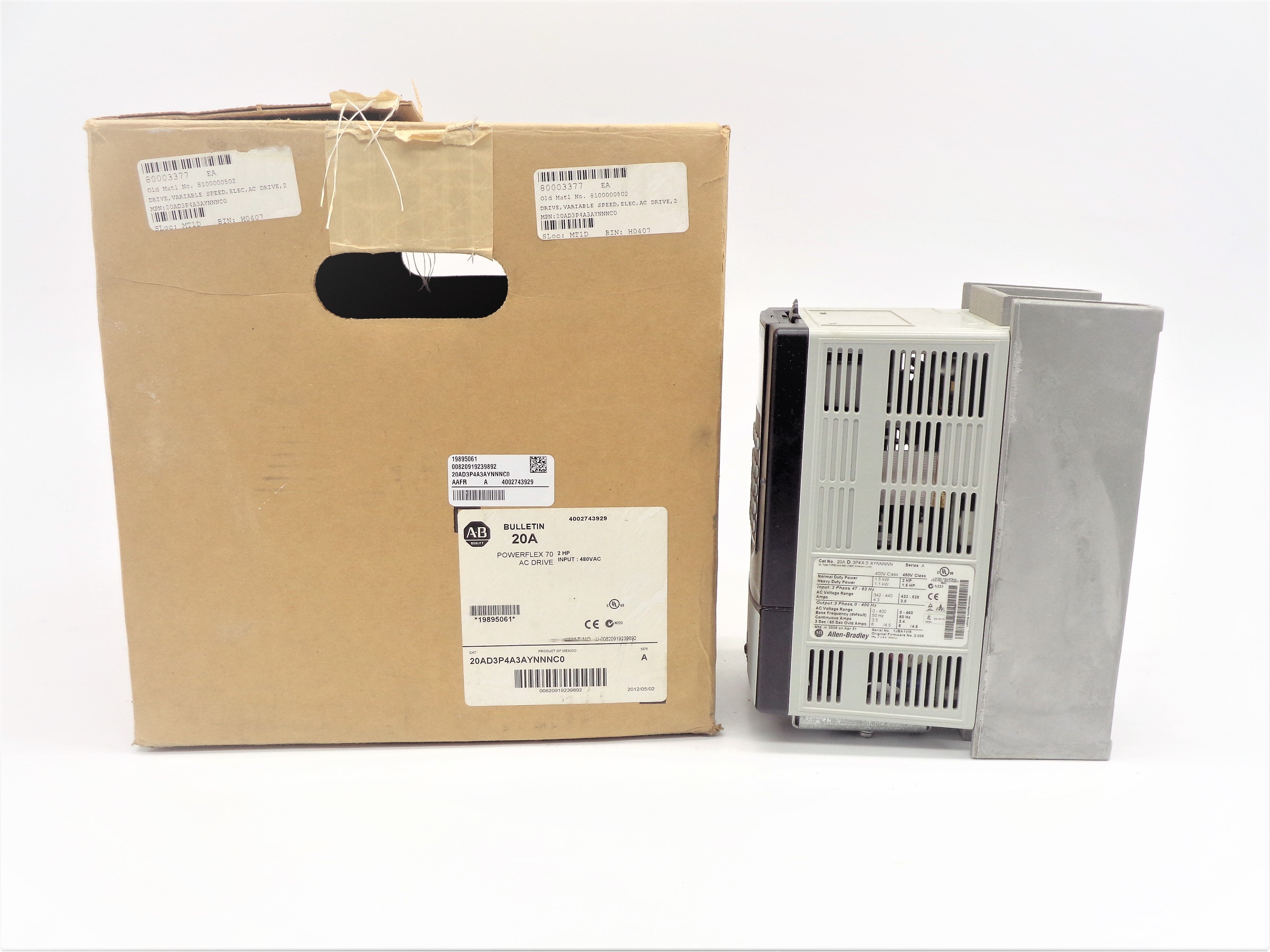 ALLEN BRADLEY 20AD3P4A3AYNNNC0 SER. A F/W 2.008 NSMP
