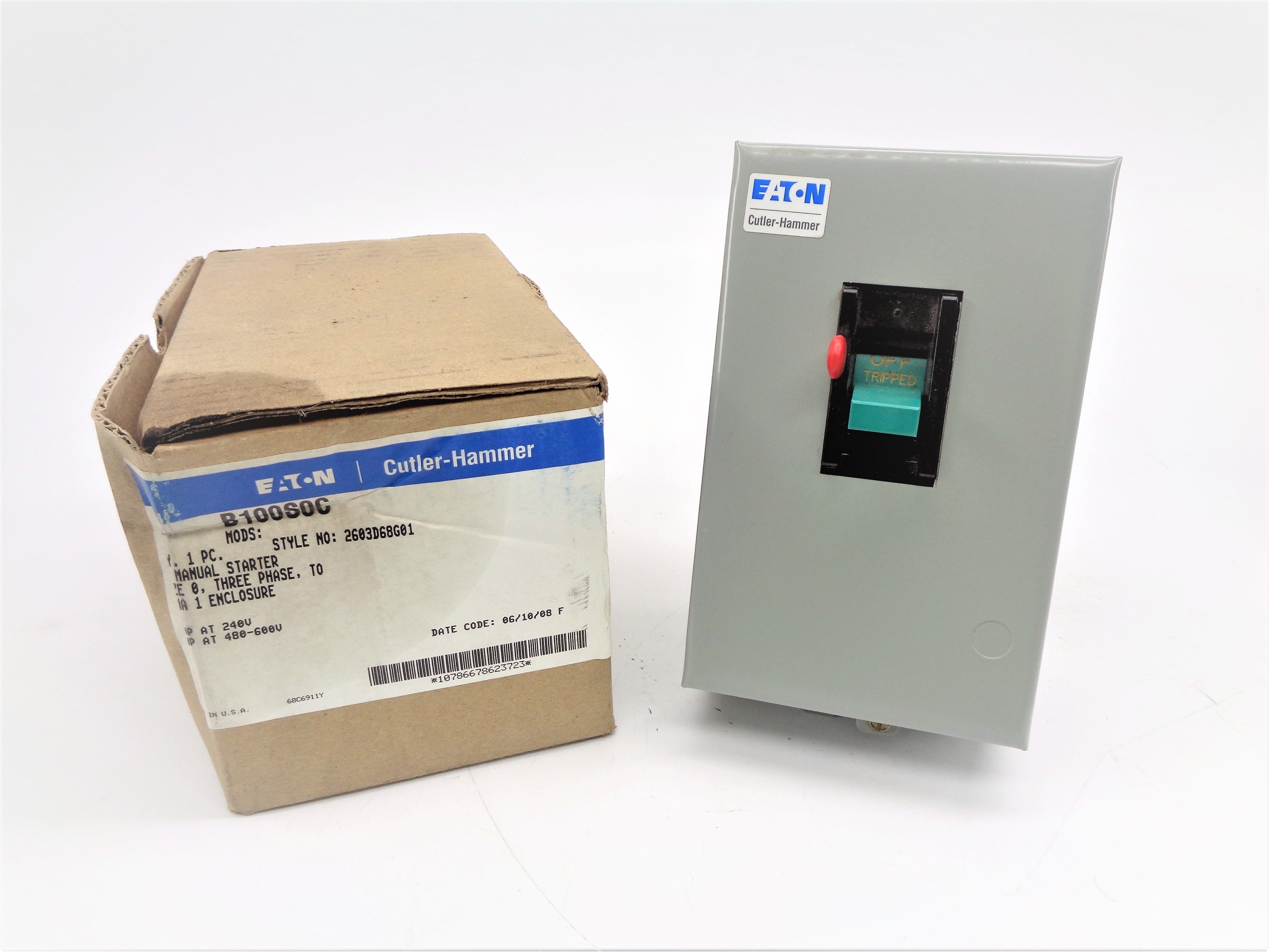 EATON B100S0C 2603D68G01 240/480-600VAC NSMP