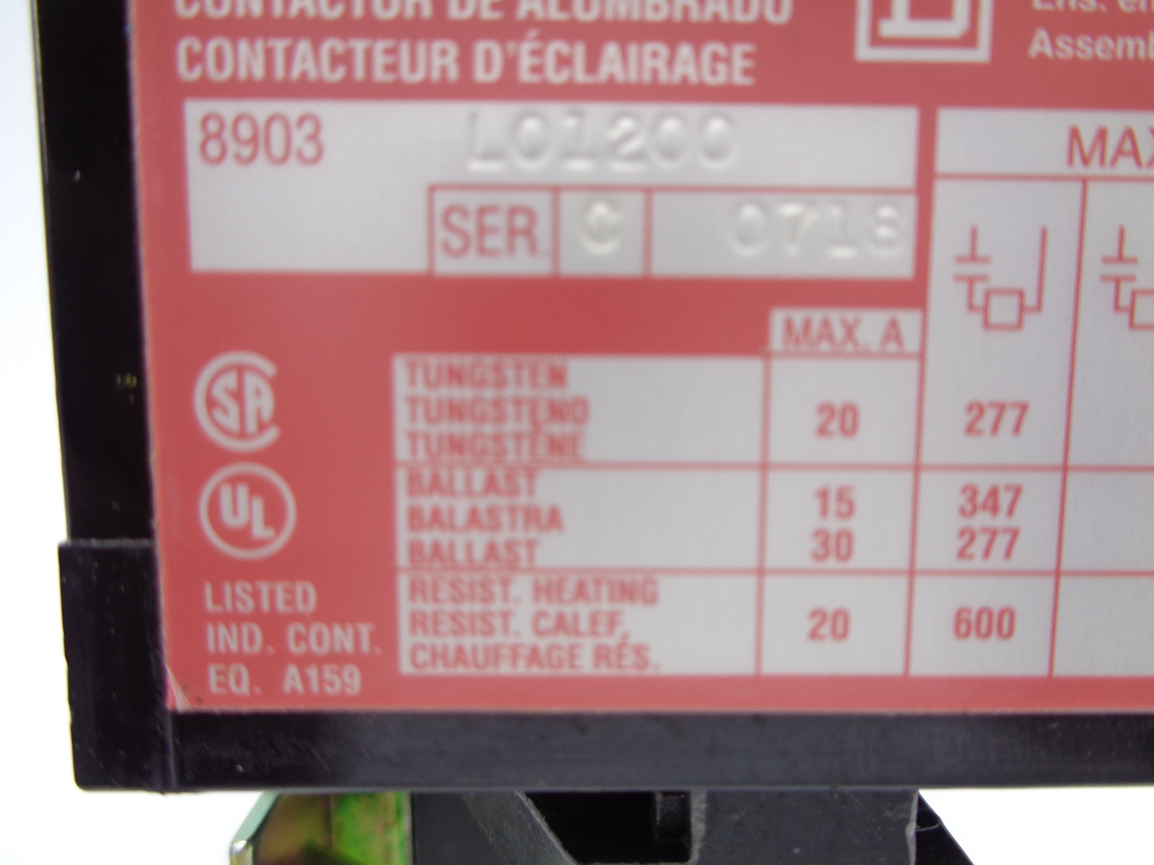 SQUARE D 8903L01200 120V SER. C (AS PICTURED) NSNP