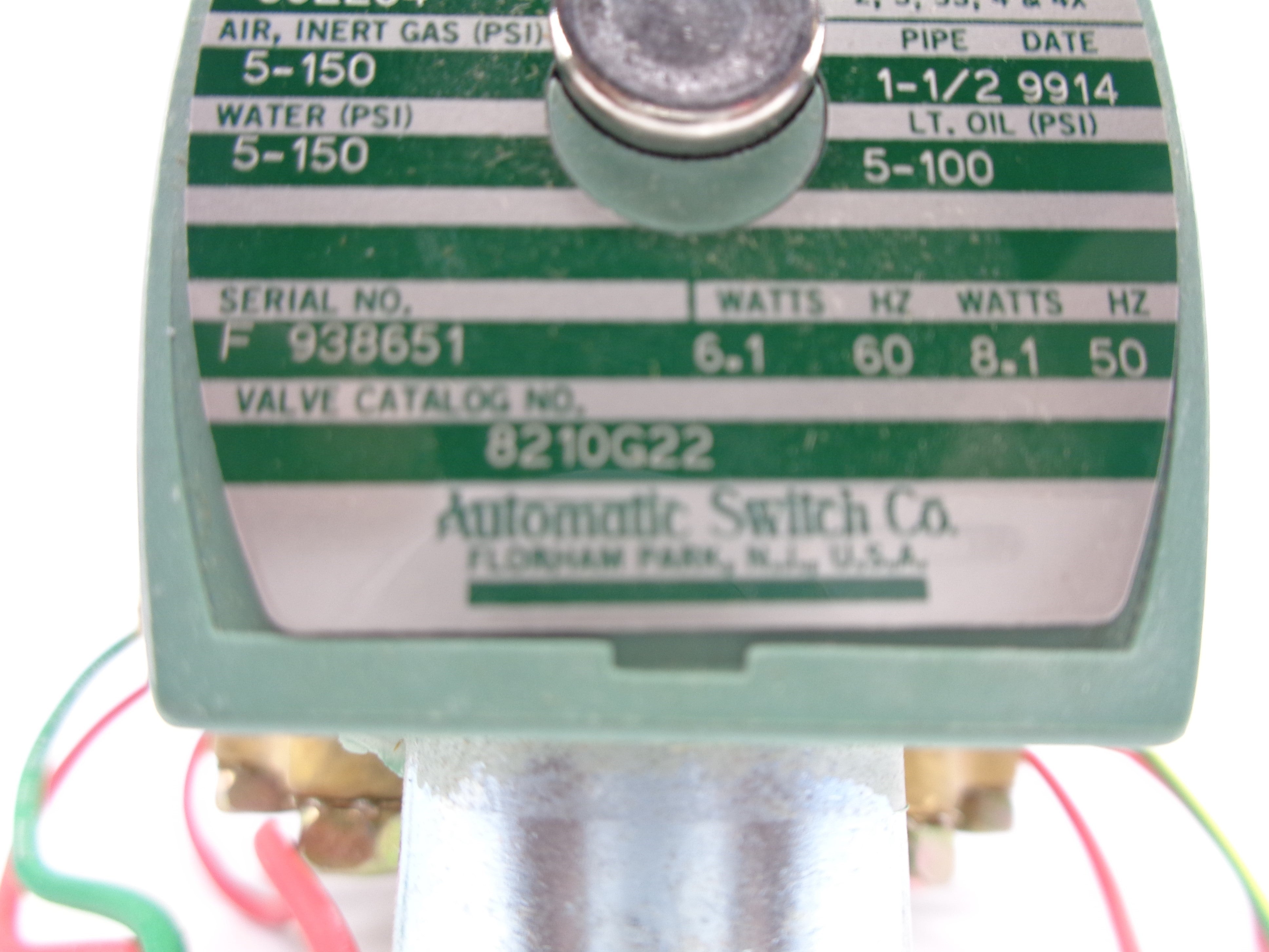 ASCO 8210G22 110/120V 5-150PSI 1-1/2" NSNP
