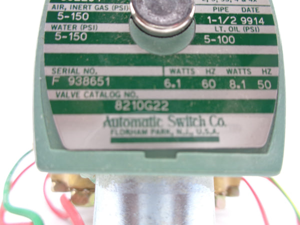ASCO 8210G22 110/120V 5-150PSI 1-1/2" NSNP