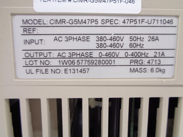 YASKAWA CIMR-G5M47P5 NSNP