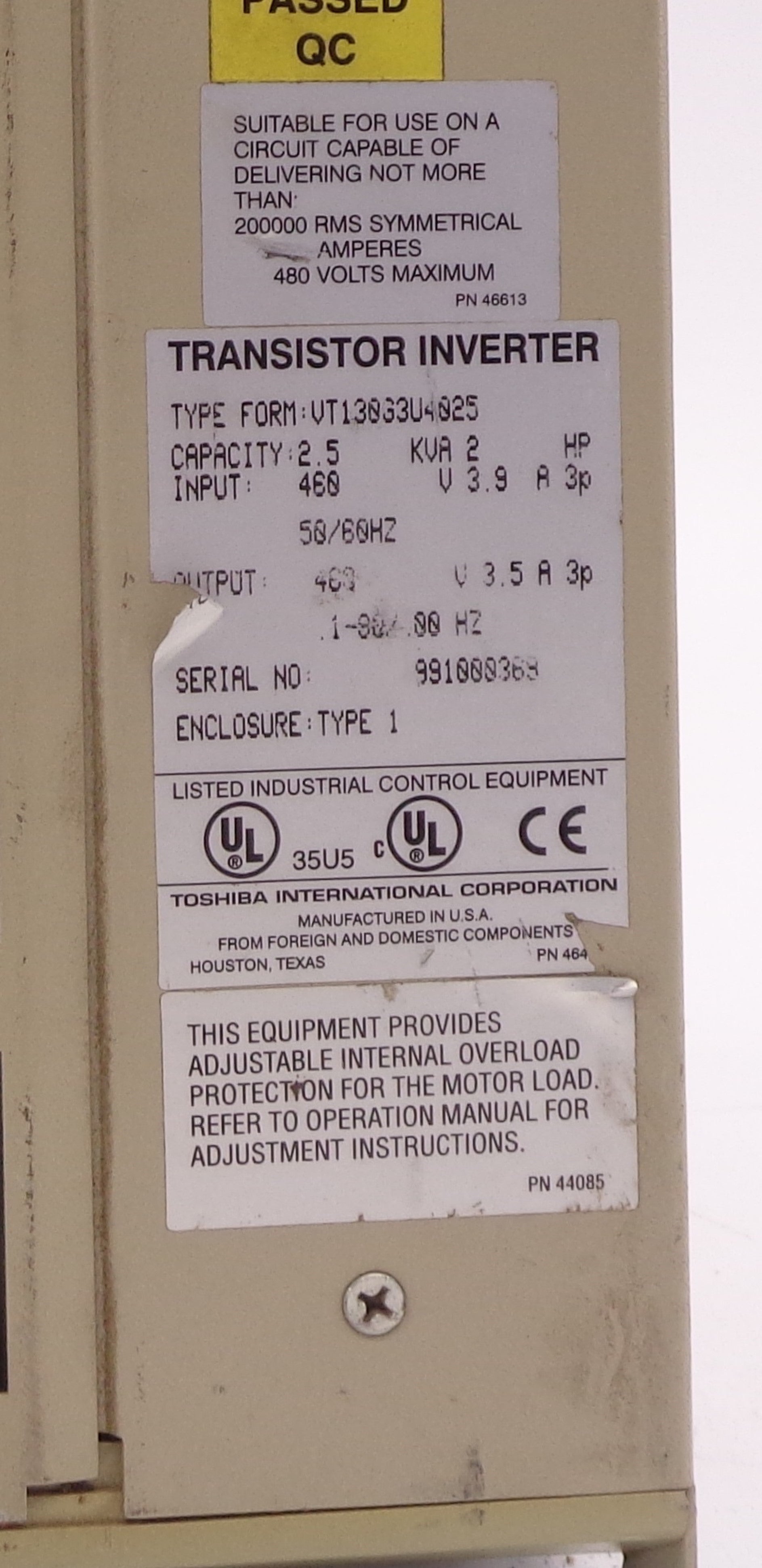 TOSHIBA VT130G3U4025 UNMP