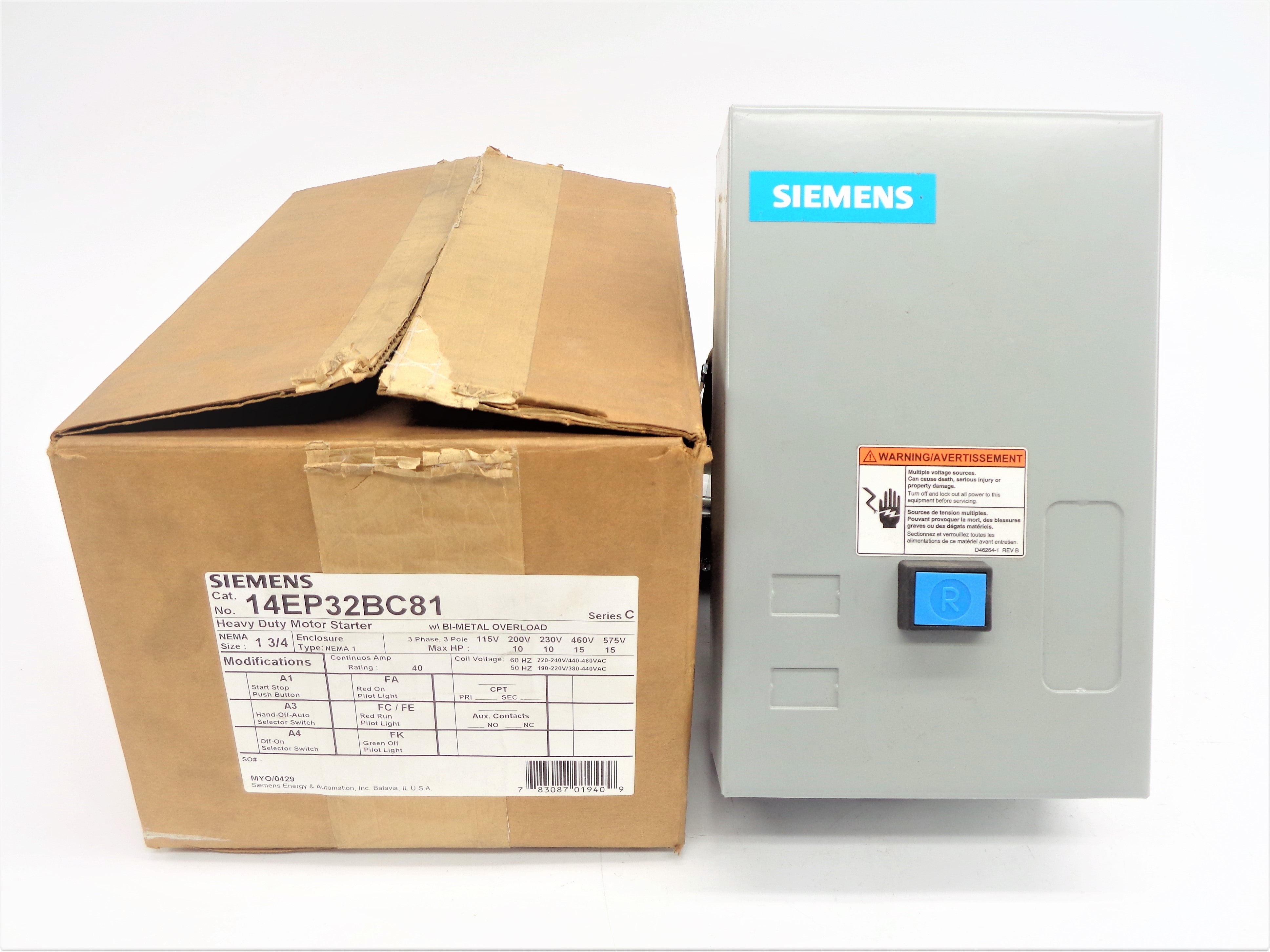 SIEMENS 14EP32BC81 SER. C (AS PICTURED) NSMP