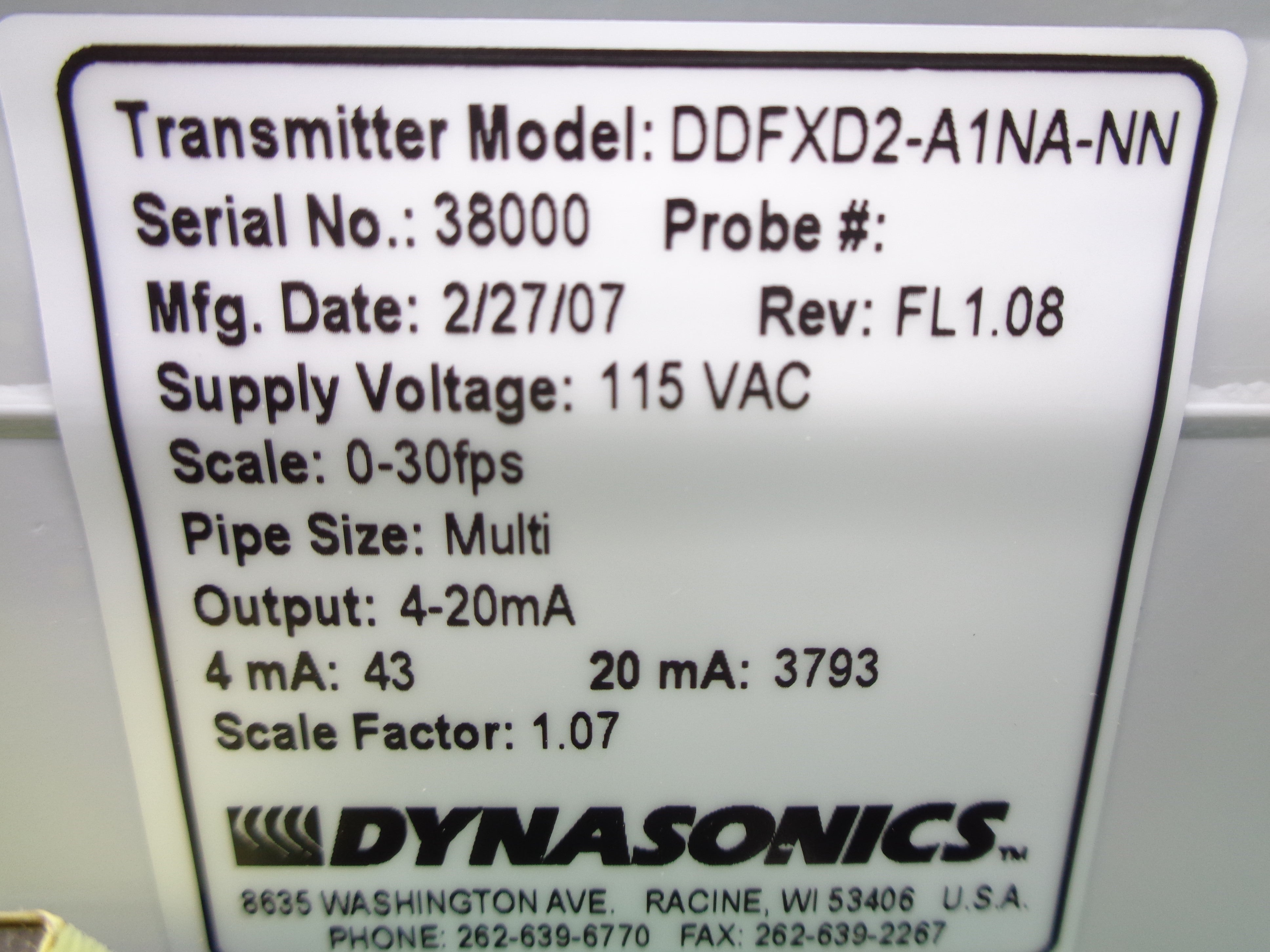 DYNASONICS DDFXD2-A1NA-NN NSNP