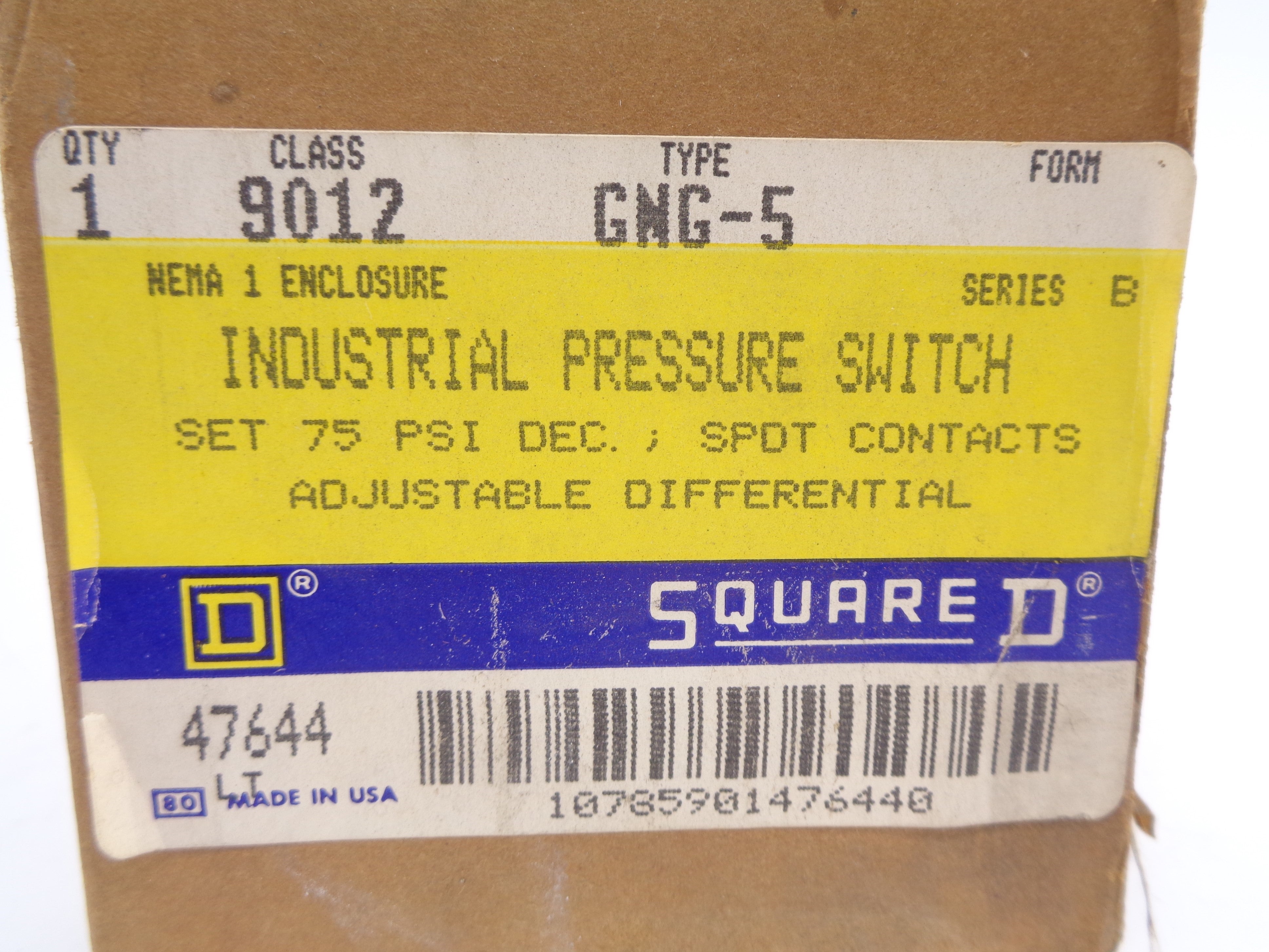 SQUARE D 9012GNG5 SER. B NSFS