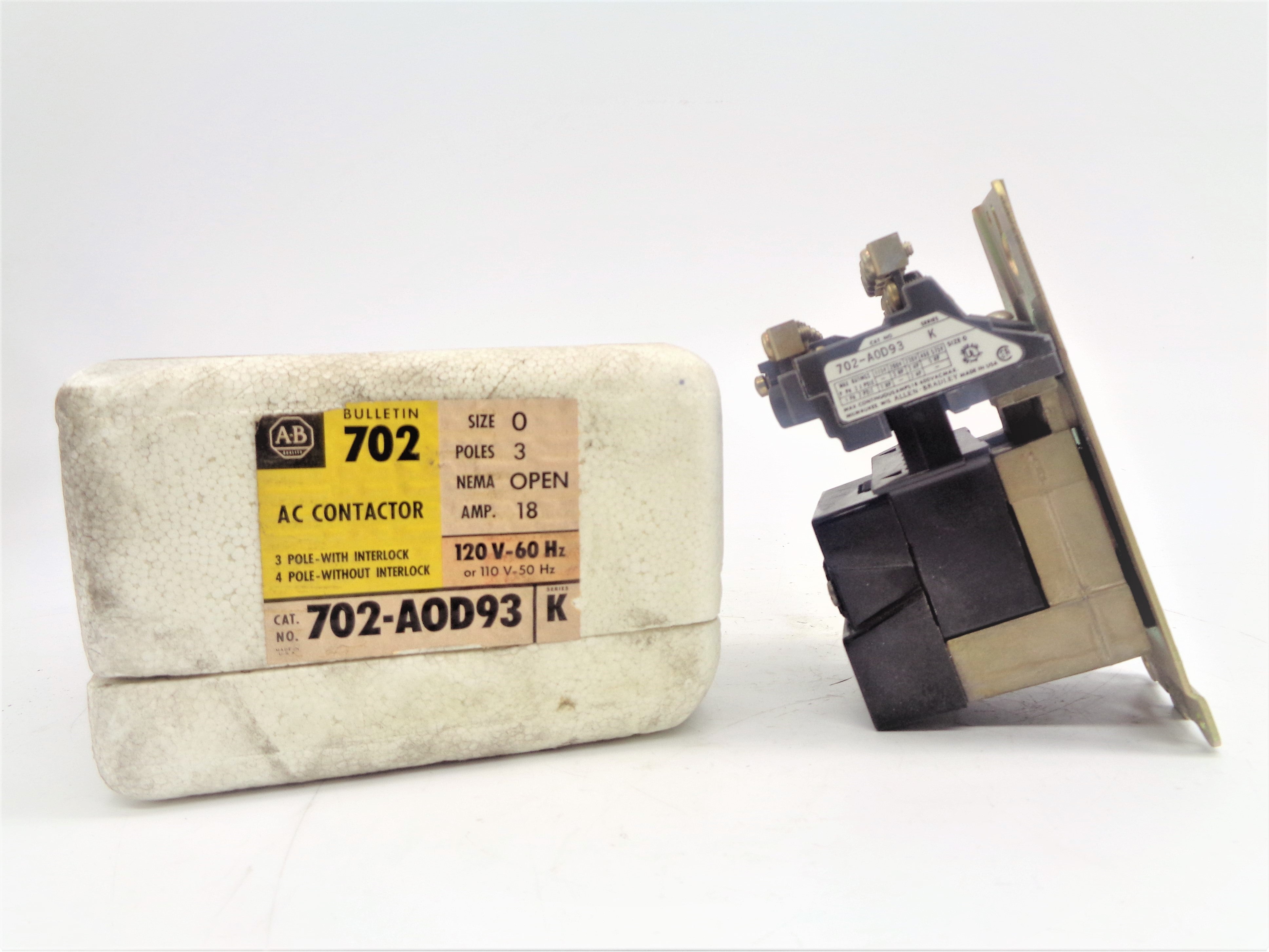 INDUSTRIAL SPARE PART 702-AOD93 SER. K 110/120V 18A (WH/YL) NSMP