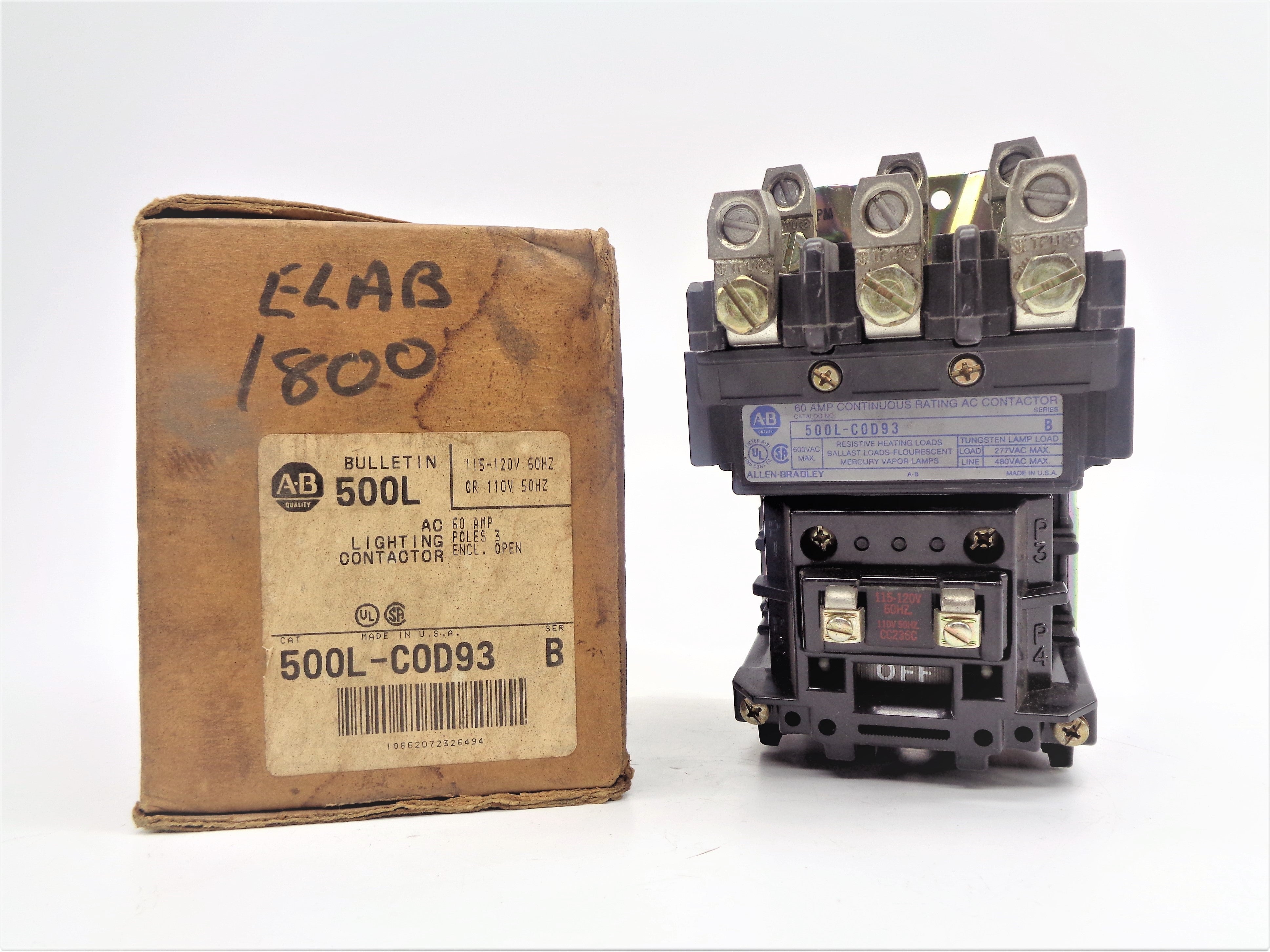 INDUSTRIAL SPARE PART 500L-COD93 SER. B 110/115-120V 60A (BR/WH) NSMP