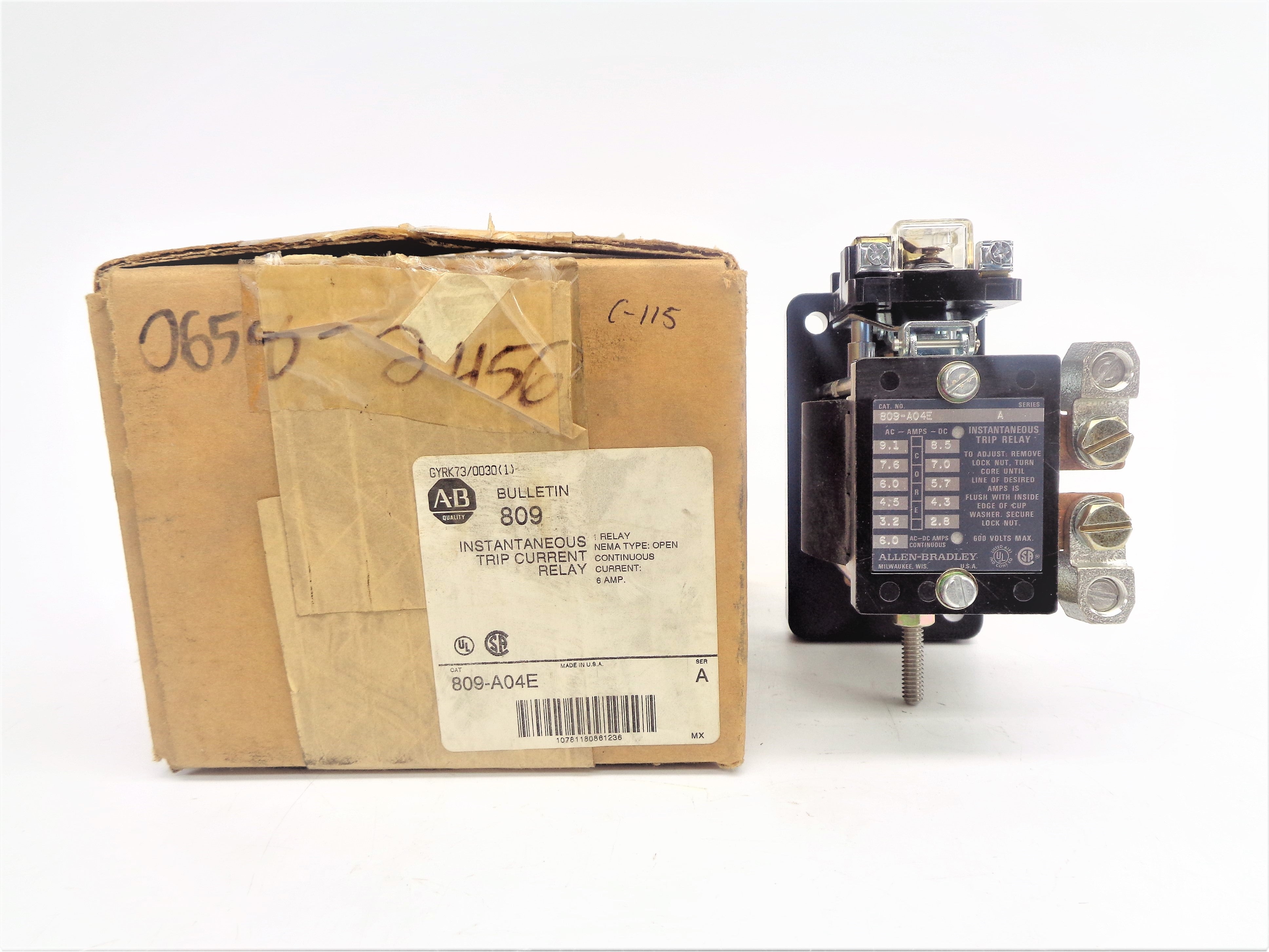 ALLEN BRADLEY 809-A04E SER. A 600V (BR/WH) NSMP