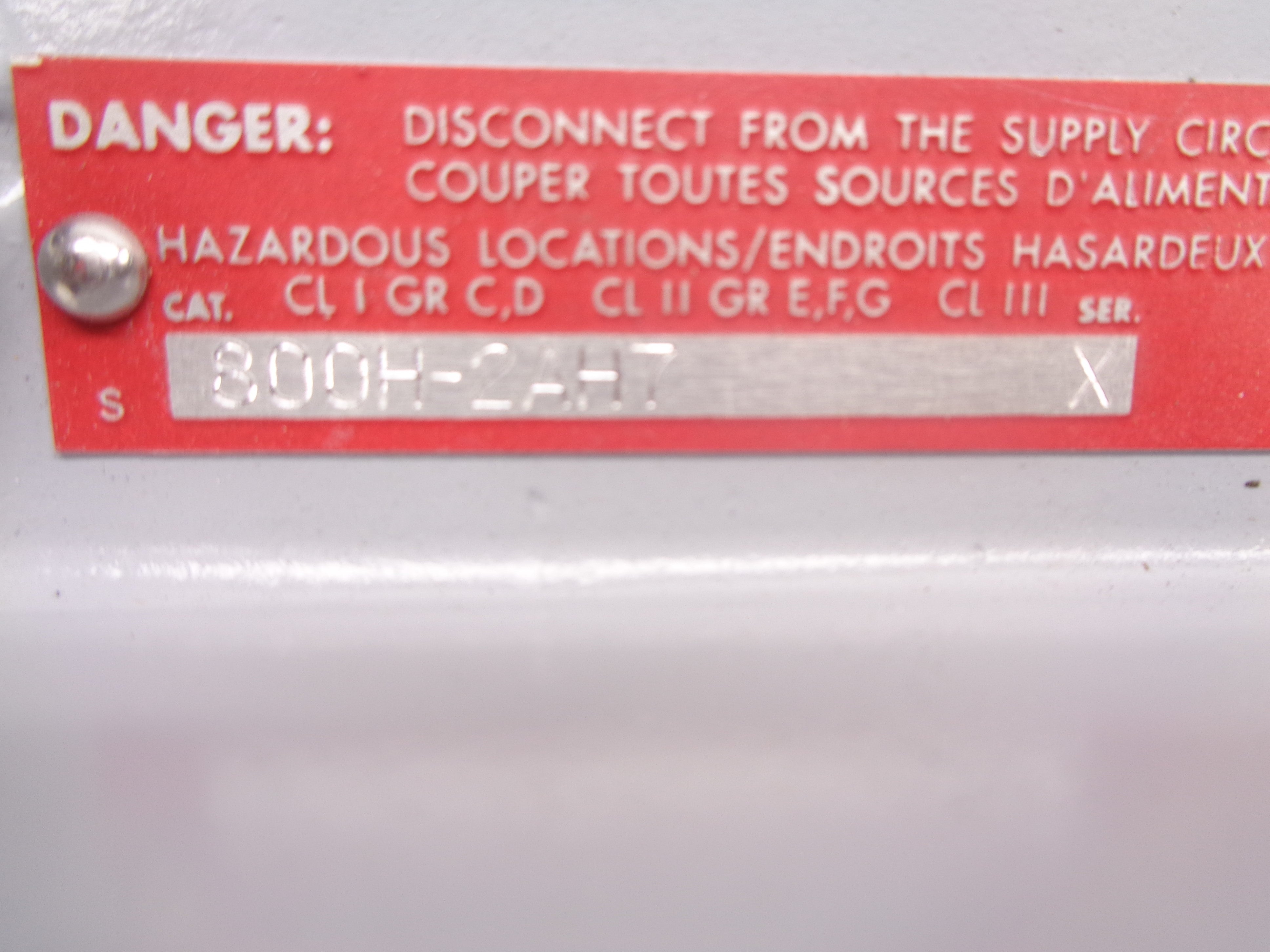 ALLEN BRADLEY 800H-2AH7 SER. X (AS PICTURED) NSNP