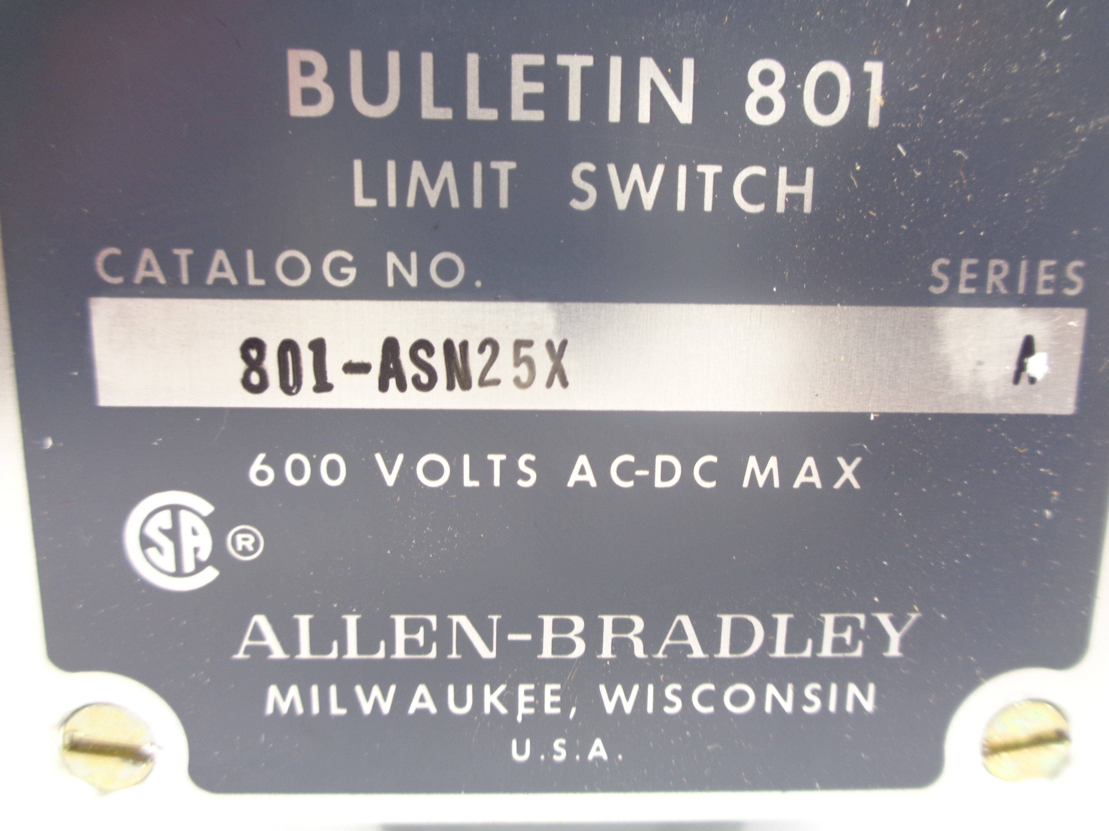 INDUSTRIAL SPARE PART 801-ASN25X SER. A NSNP