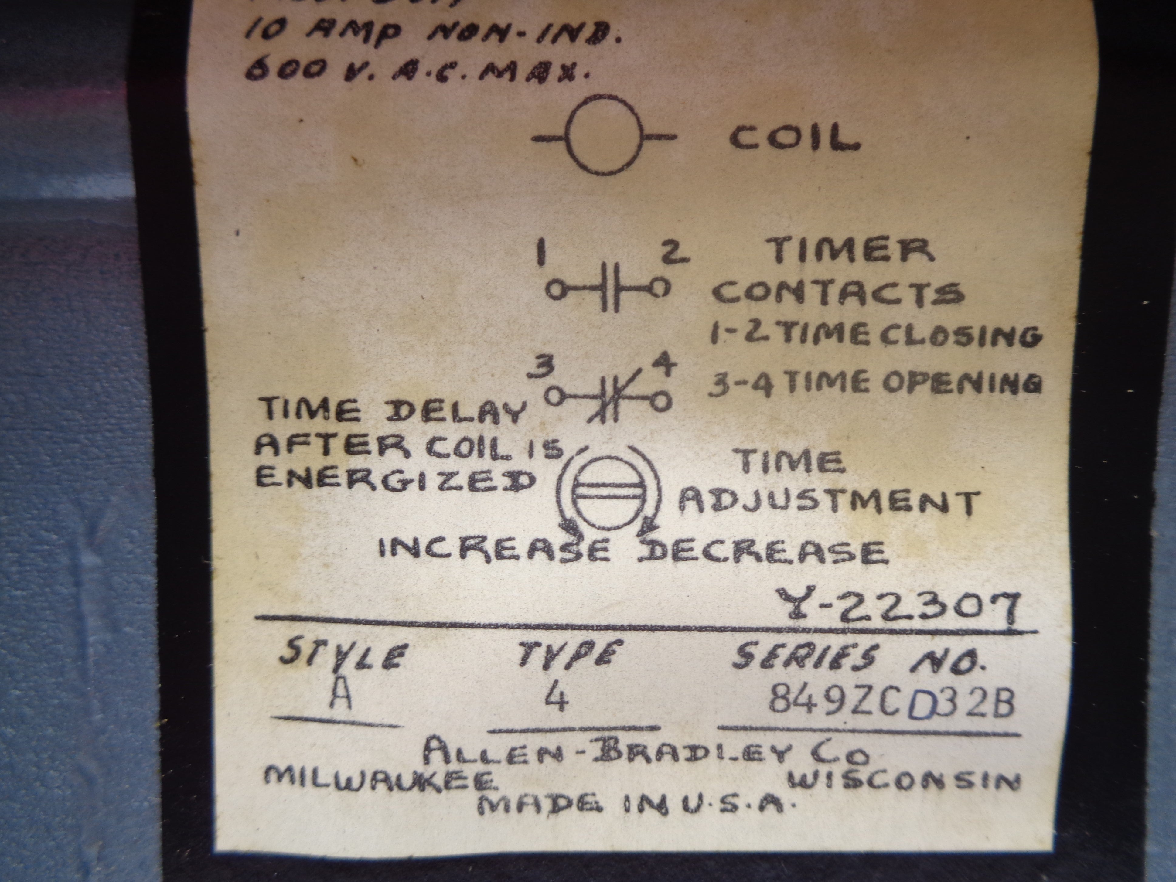 INDUSTRIAL SPARE PART 849ZCD32B 10A 480V NSNP